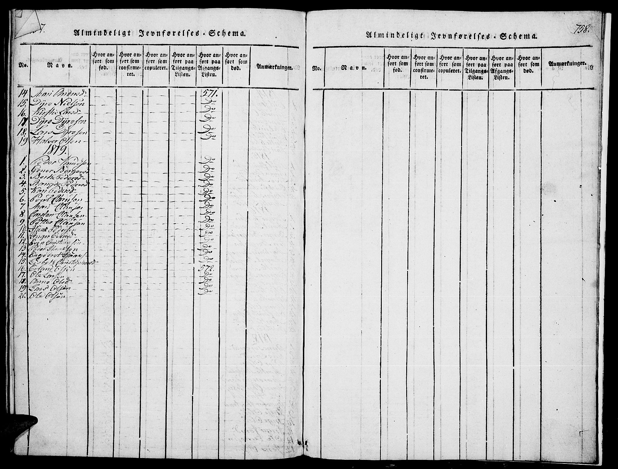 Stange prestekontor, AV/SAH-PREST-002/L/L0001: Parish register (copy) no. 1, 1814-1825, p. 757-758