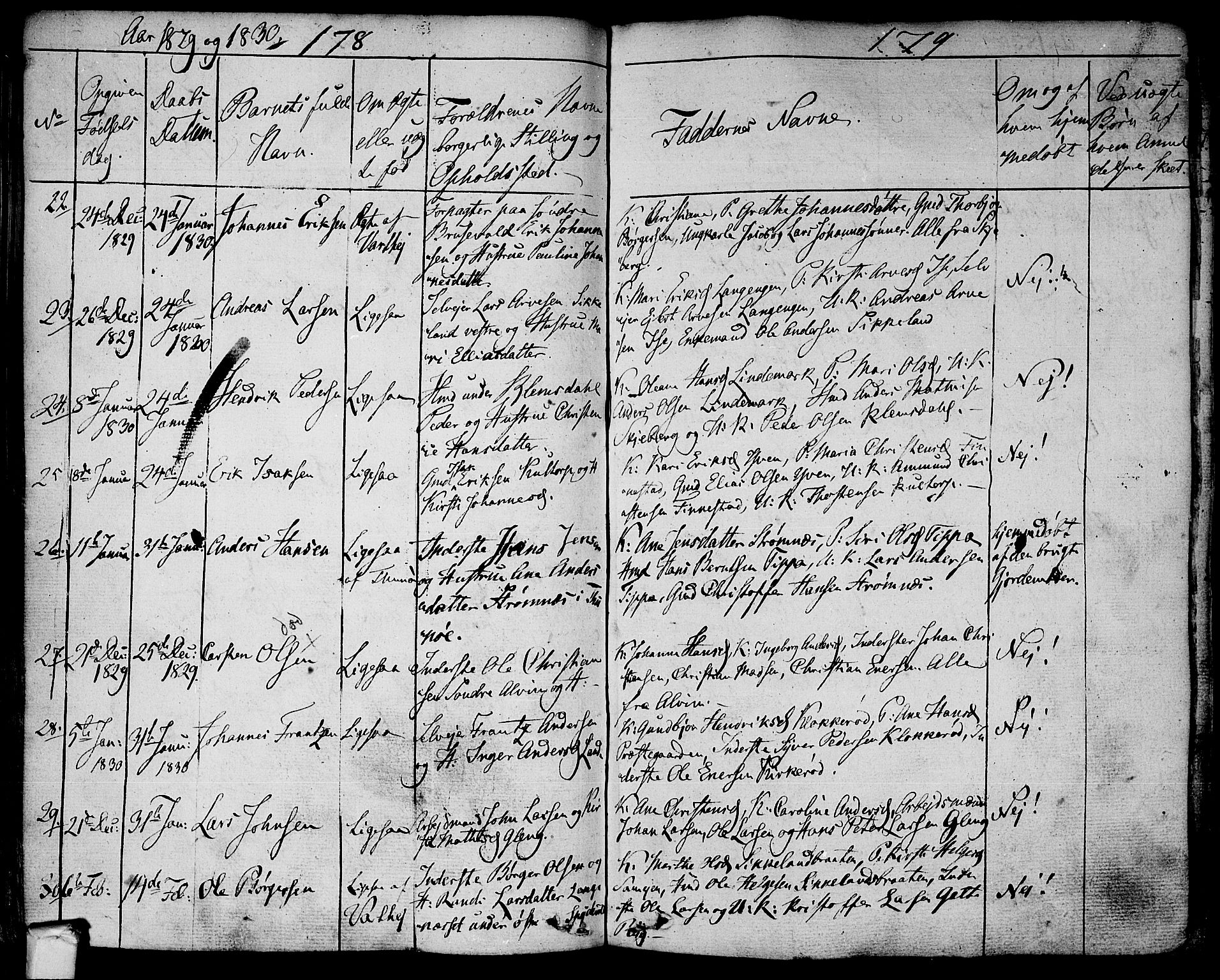 Tune prestekontor Kirkebøker, AV/SAO-A-2007/F/Fa/L0006: Parish register (official) no. 6, 1823-1831, p. 178-179
