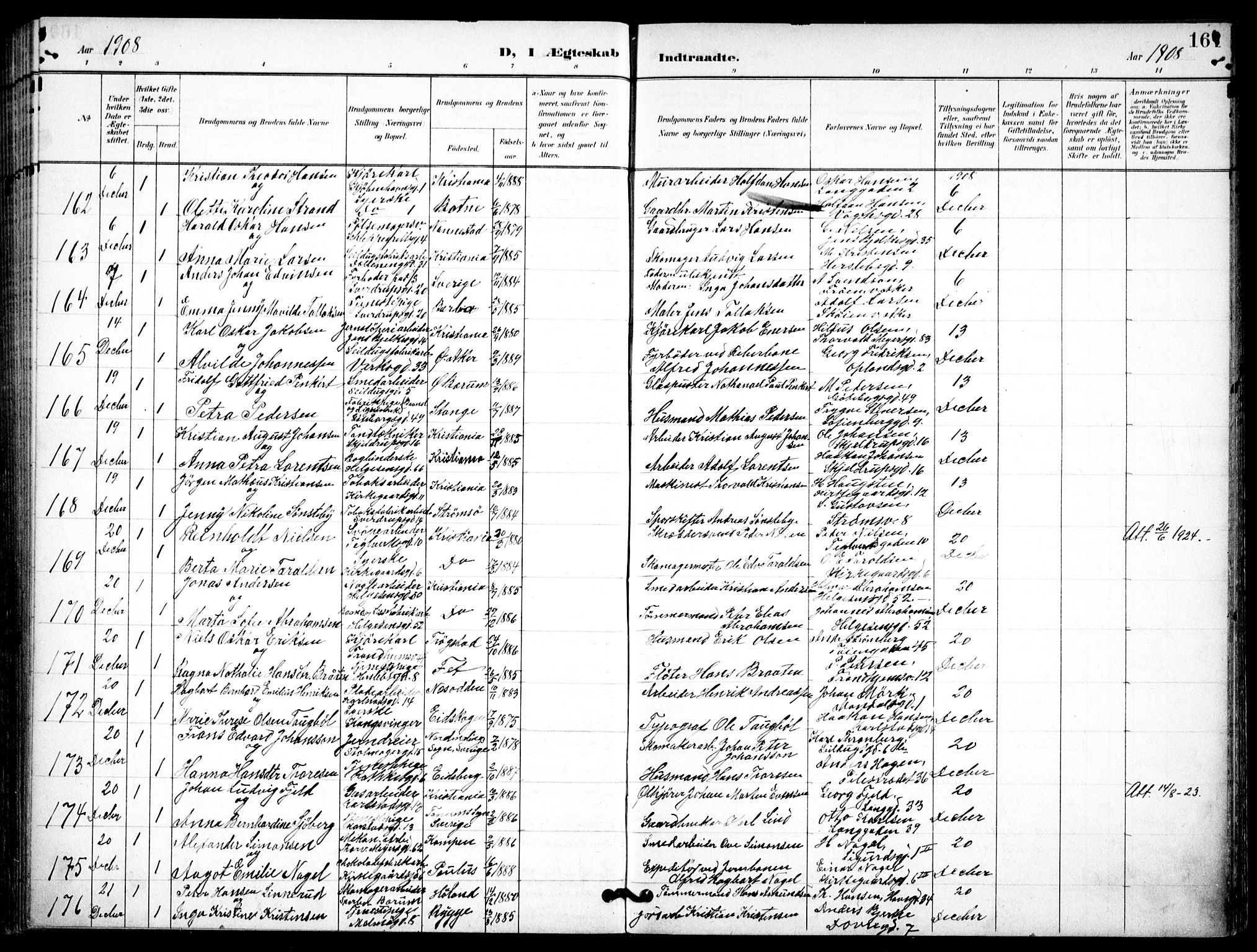 Petrus prestekontor Kirkebøker, AV/SAO-A-10872/F/Fa/L0009: Parish register (official) no. 9, 1897-1911, p. 161