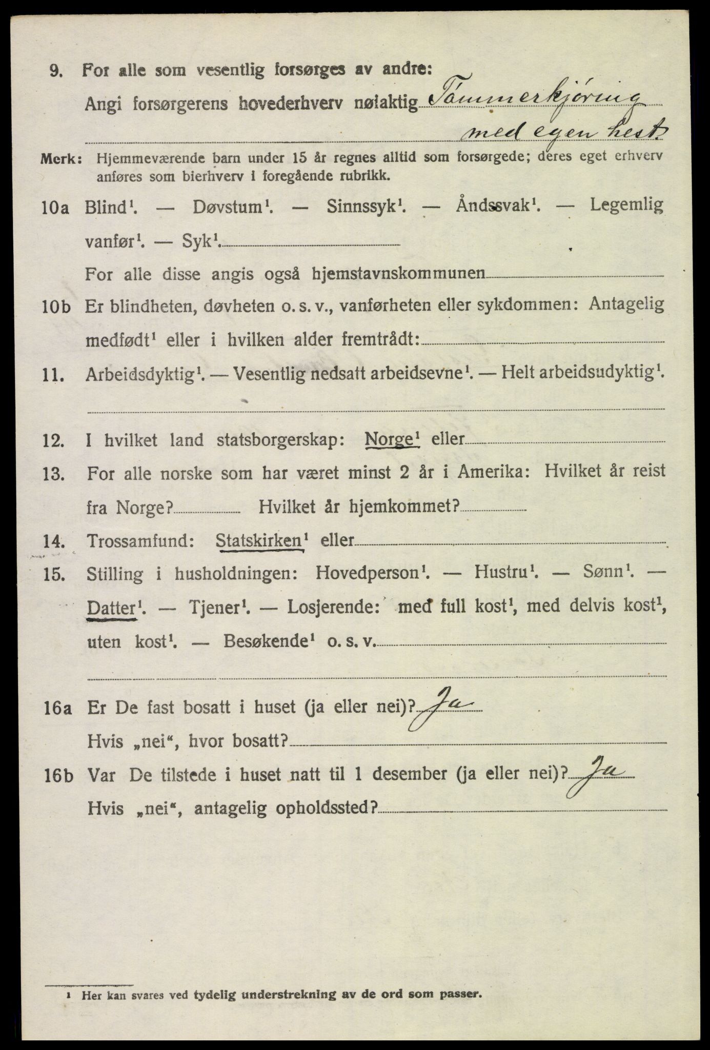 SAH, 1920 census for Trysil, 1920, p. 2756