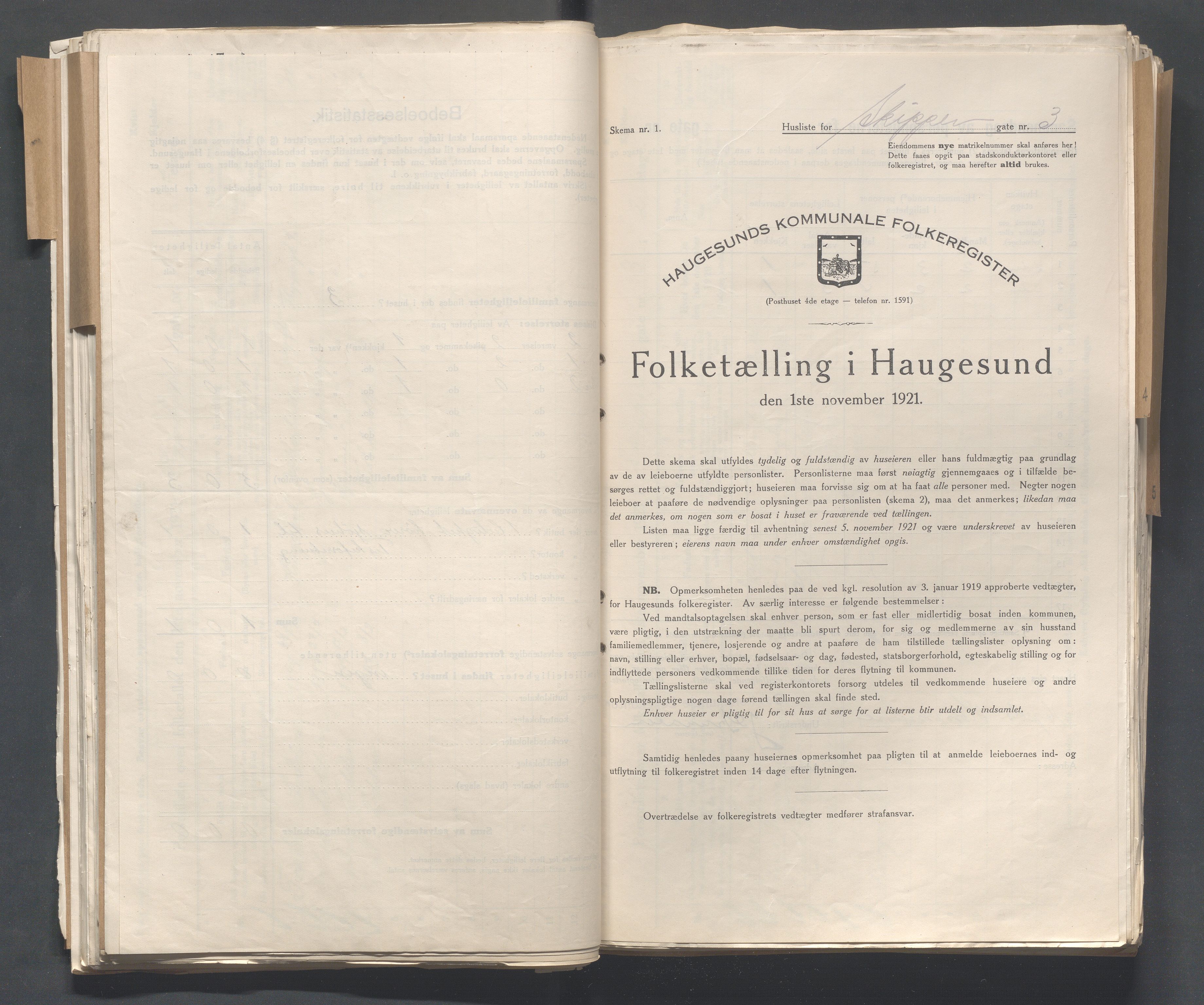 IKAR, Local census 1.11.1921 for Haugesund, 1921, p. 3973