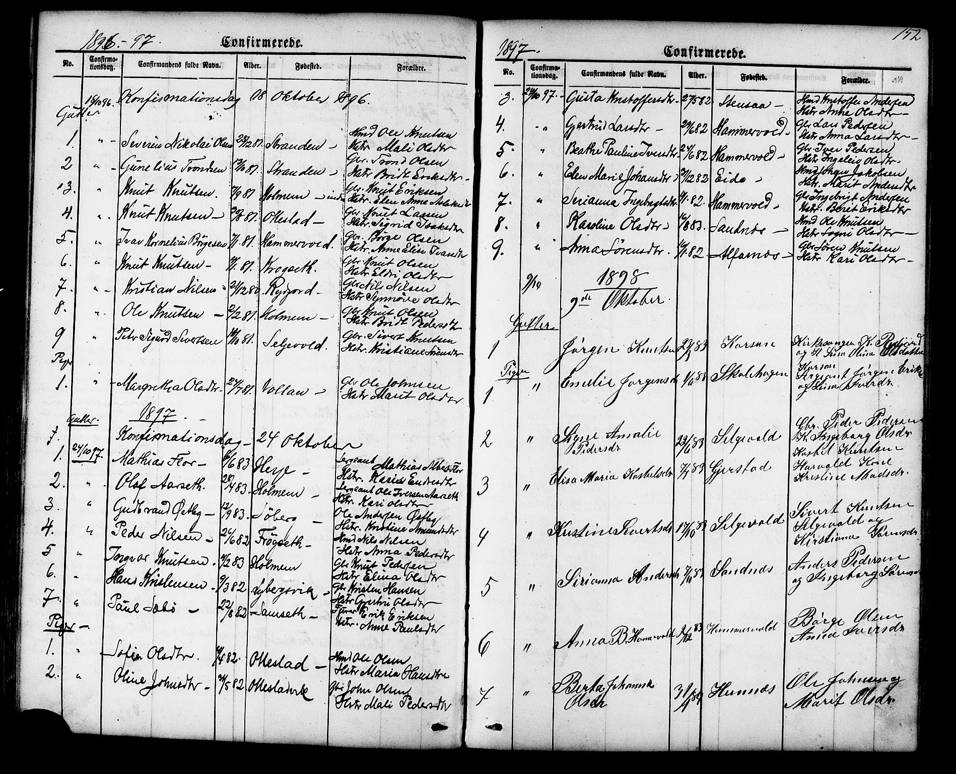 Ministerialprotokoller, klokkerbøker og fødselsregistre - Møre og Romsdal, SAT/A-1454/548/L0614: Parish register (copy) no. 548C02, 1867-1917, p. 152