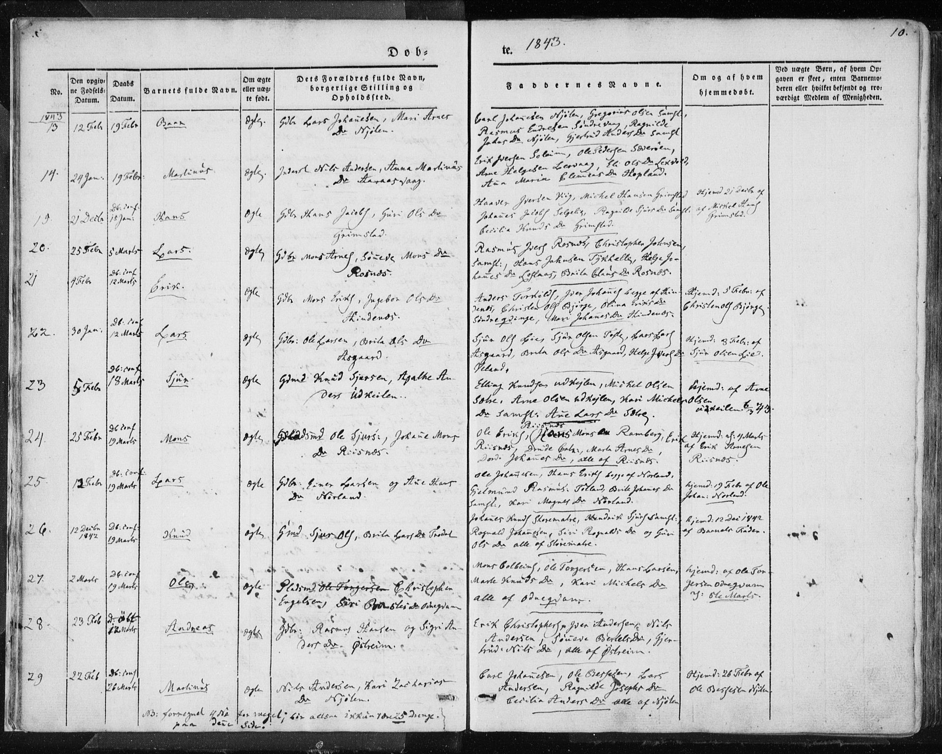 Lindås Sokneprestembete, AV/SAB-A-76701/H/Haa/Haaa/L0010: Parish register (official) no. A 10, 1842-1862, p. 10