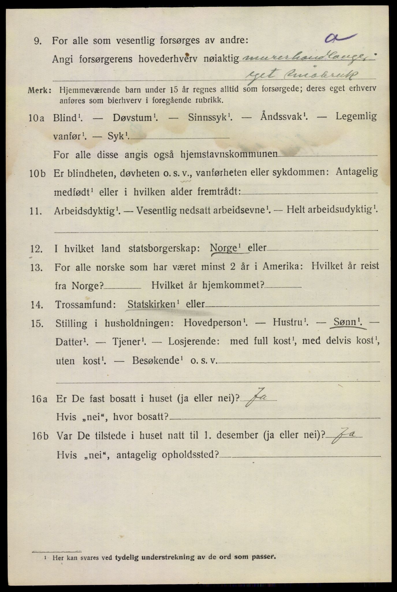 SAKO, 1920 census for Sandeherred, 1920, p. 8625