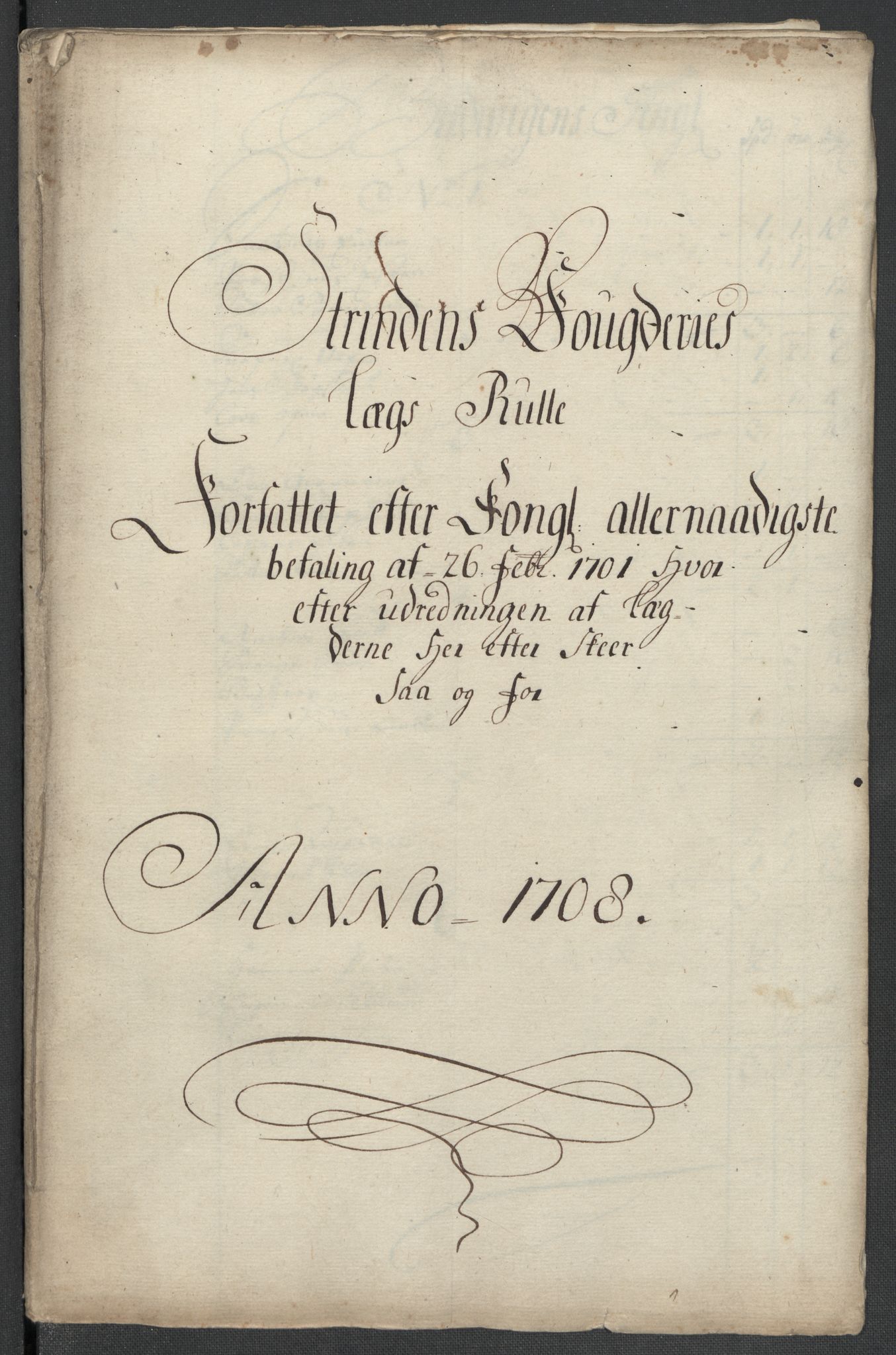 Rentekammeret inntil 1814, Reviderte regnskaper, Fogderegnskap, RA/EA-4092/R61/L4110: Fogderegnskap Strinda og Selbu, 1707-1708, p. 348