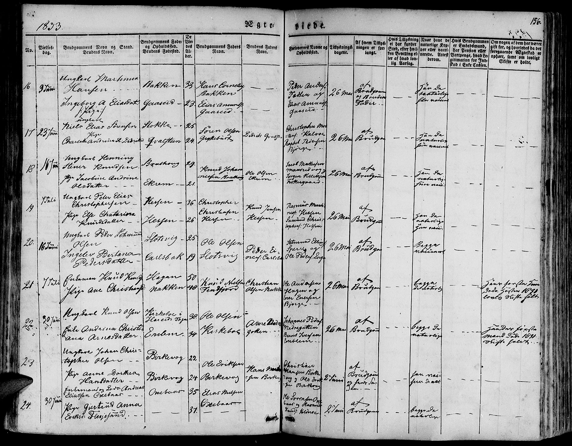 Ministerialprotokoller, klokkerbøker og fødselsregistre - Møre og Romsdal, AV/SAT-A-1454/528/L0395: Parish register (official) no. 528A06, 1828-1839, p. 156