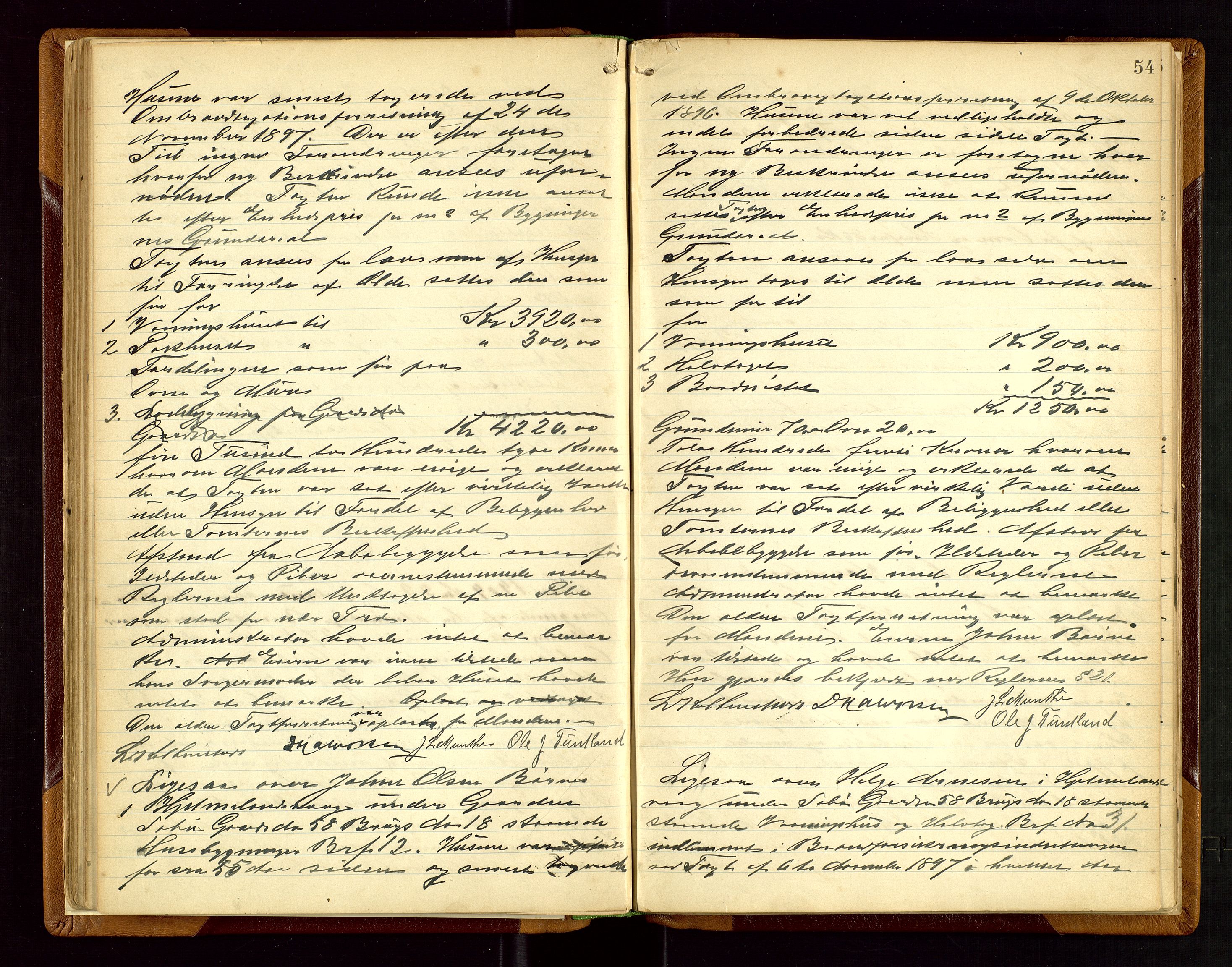 Hjelmeland lensmannskontor, AV/SAST-A-100439/Goa/L0002: Branntakstprotokoll, 1892-1943, p. 53b-54a