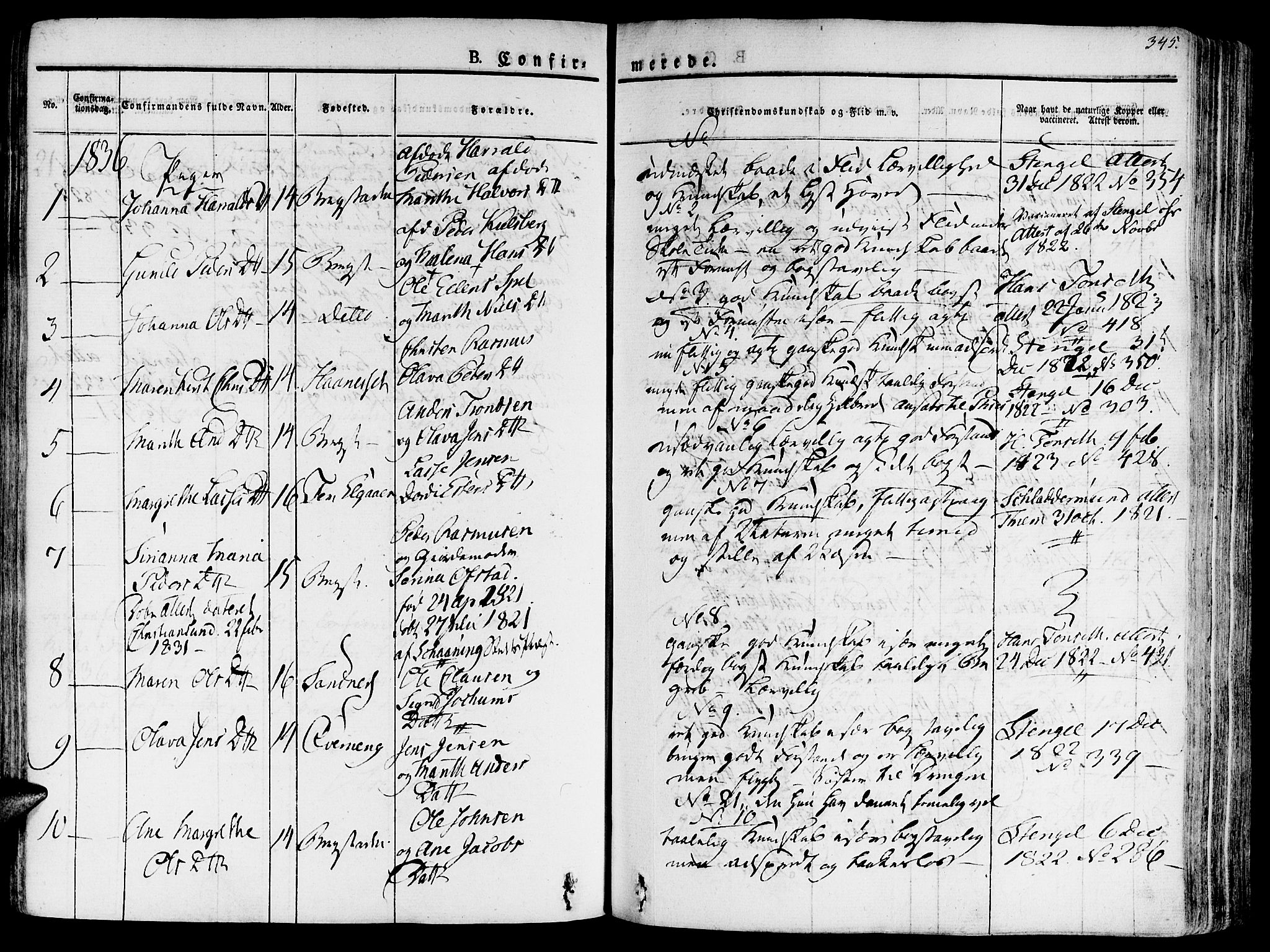 Ministerialprotokoller, klokkerbøker og fødselsregistre - Sør-Trøndelag, AV/SAT-A-1456/681/L0930: Parish register (official) no. 681A08, 1829-1844, p. 345