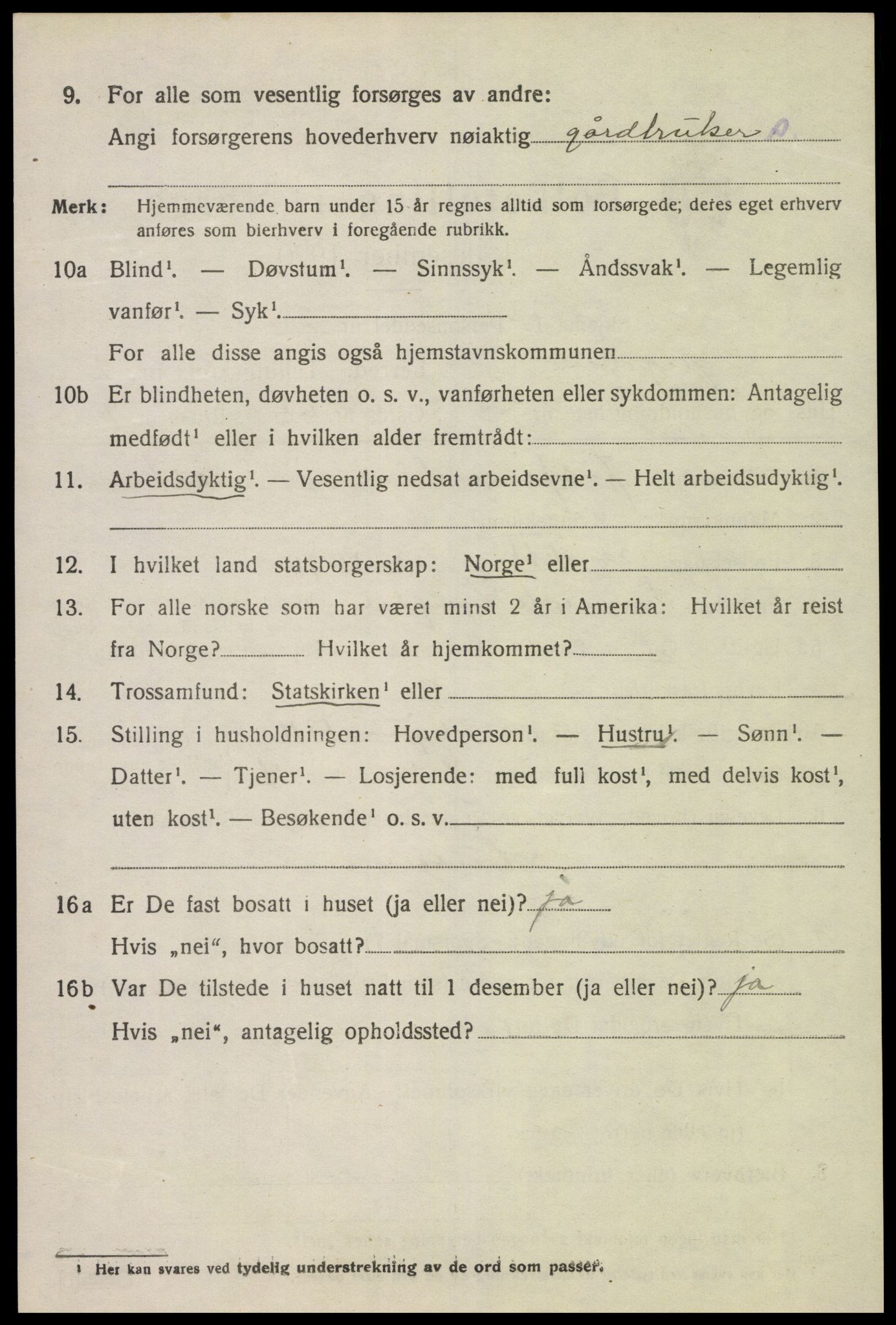 SAK, 1920 census for Lyngdal, 1920, p. 1710