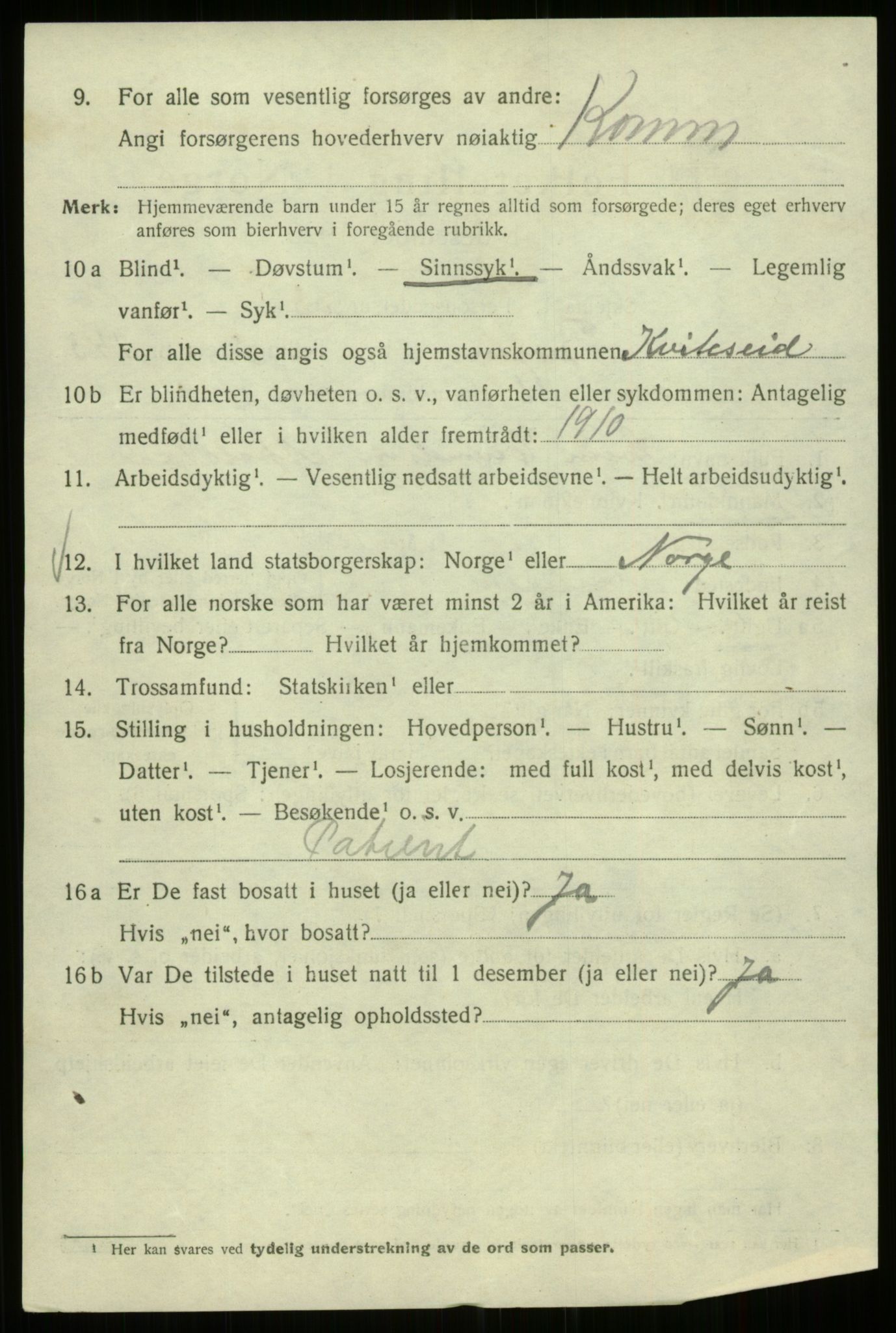 SAB, 1920 census for Bergen, 1920, p. 237921