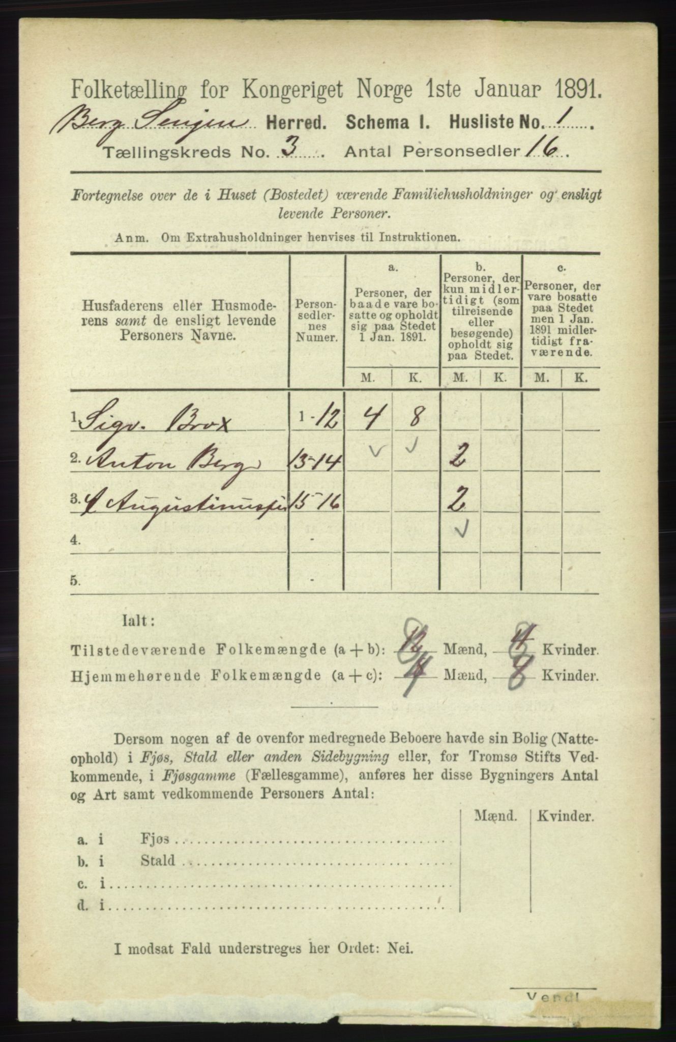 RA, 1891 census for 1929 Berg, 1891, p. 972
