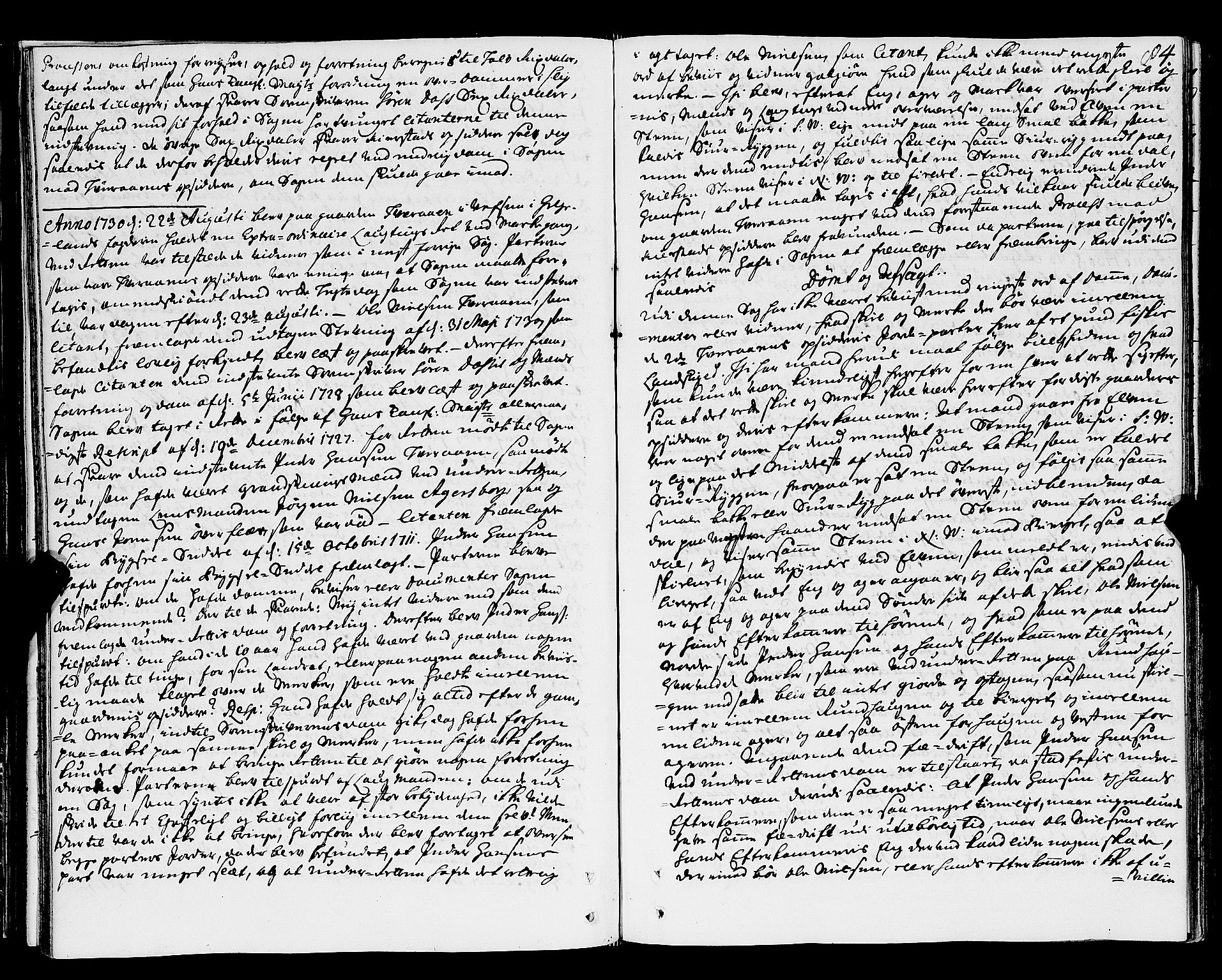 Nordland og Finnmarks lagstol, AV/SAT-A-5608/X/L0006: Justisprotokoll, 1730-1740, p. 83b-84a