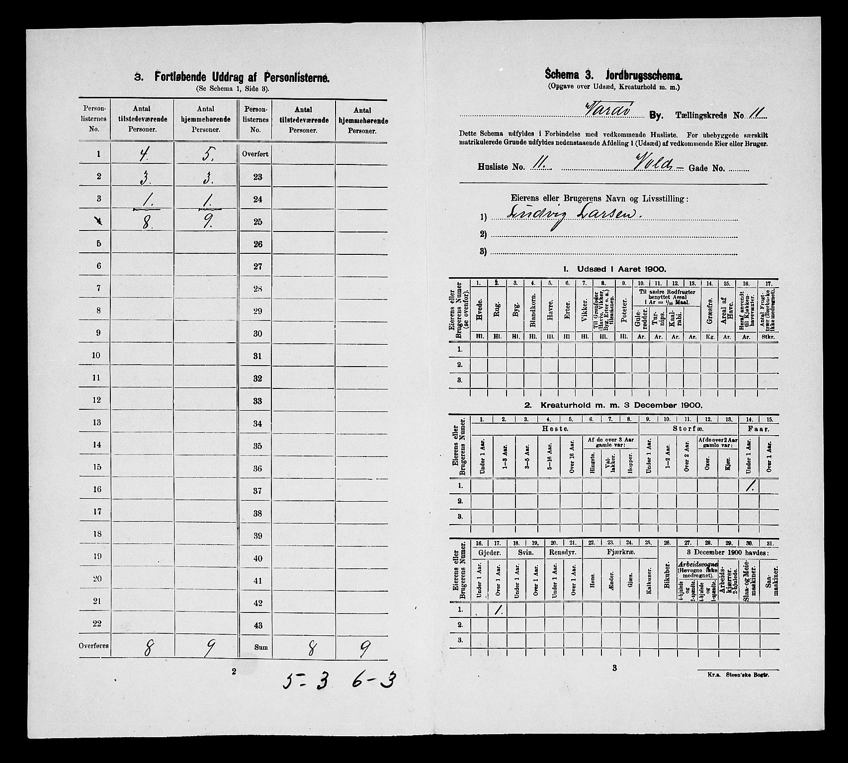 SATØ, 1900 census for Vardø, 1900, p. 1176
