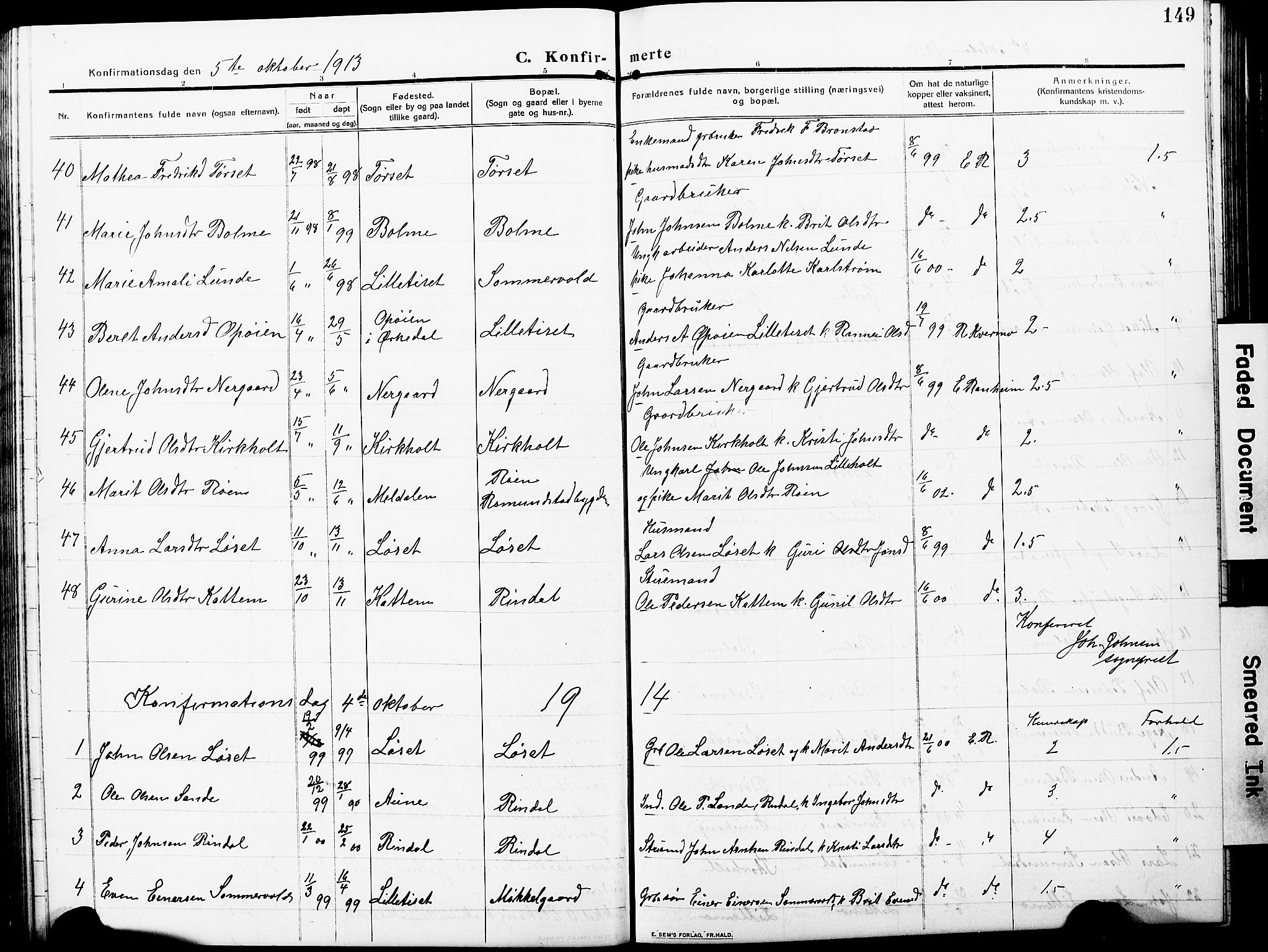 Ministerialprotokoller, klokkerbøker og fødselsregistre - Møre og Romsdal, AV/SAT-A-1454/598/L1079: Parish register (copy) no. 598C04, 1909-1927, p. 149