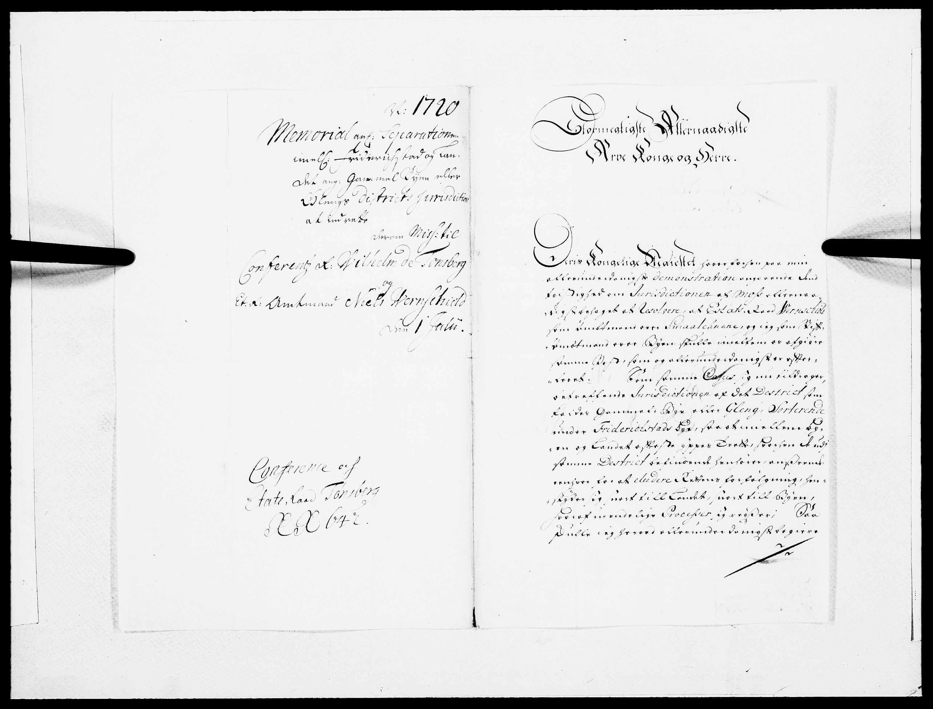 Danske Kanselli 1572-1799, AV/RA-EA-3023/F/Fc/Fcc/Fcca/L0087: Norske innlegg 1572-1799, 1720, p. 293