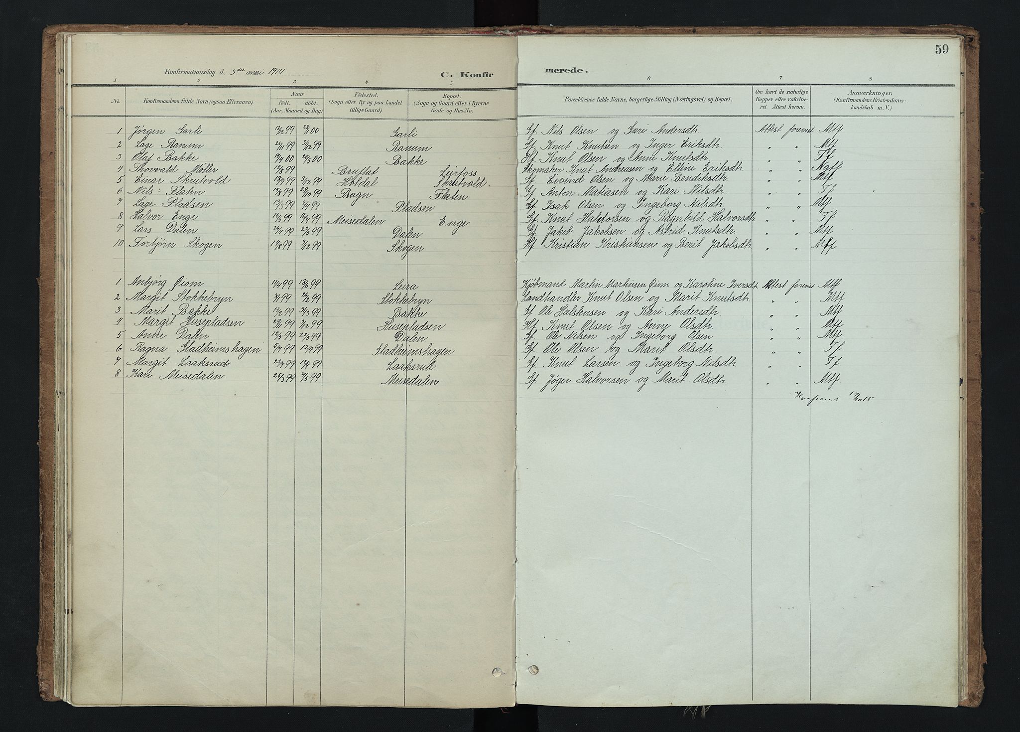 Nord-Aurdal prestekontor, SAH/PREST-132/H/Ha/Haa/L0015: Parish register (official) no. 15, 1896-1914, p. 59