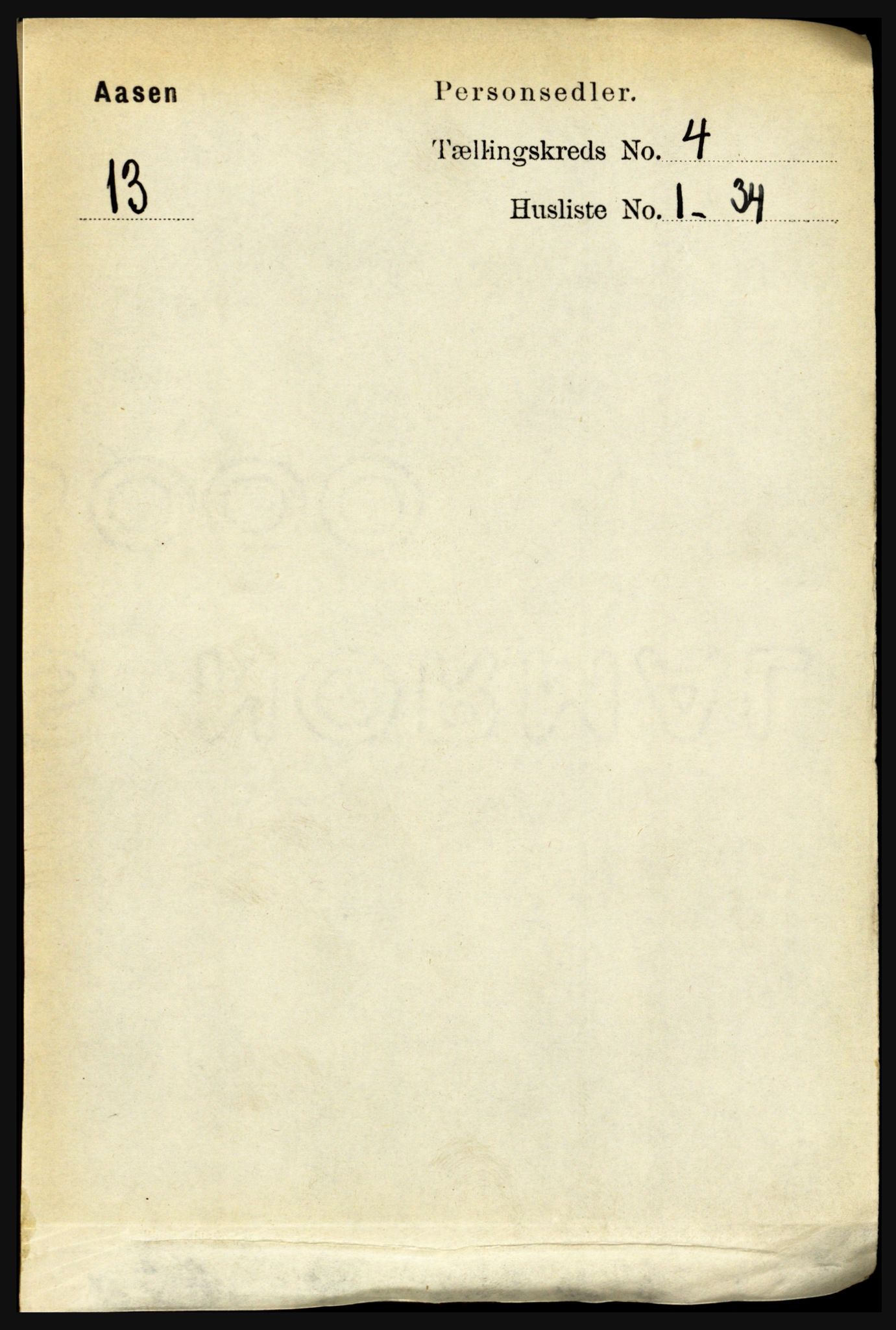 RA, 1891 census for 1716 Åsen, 1891, p. 1415