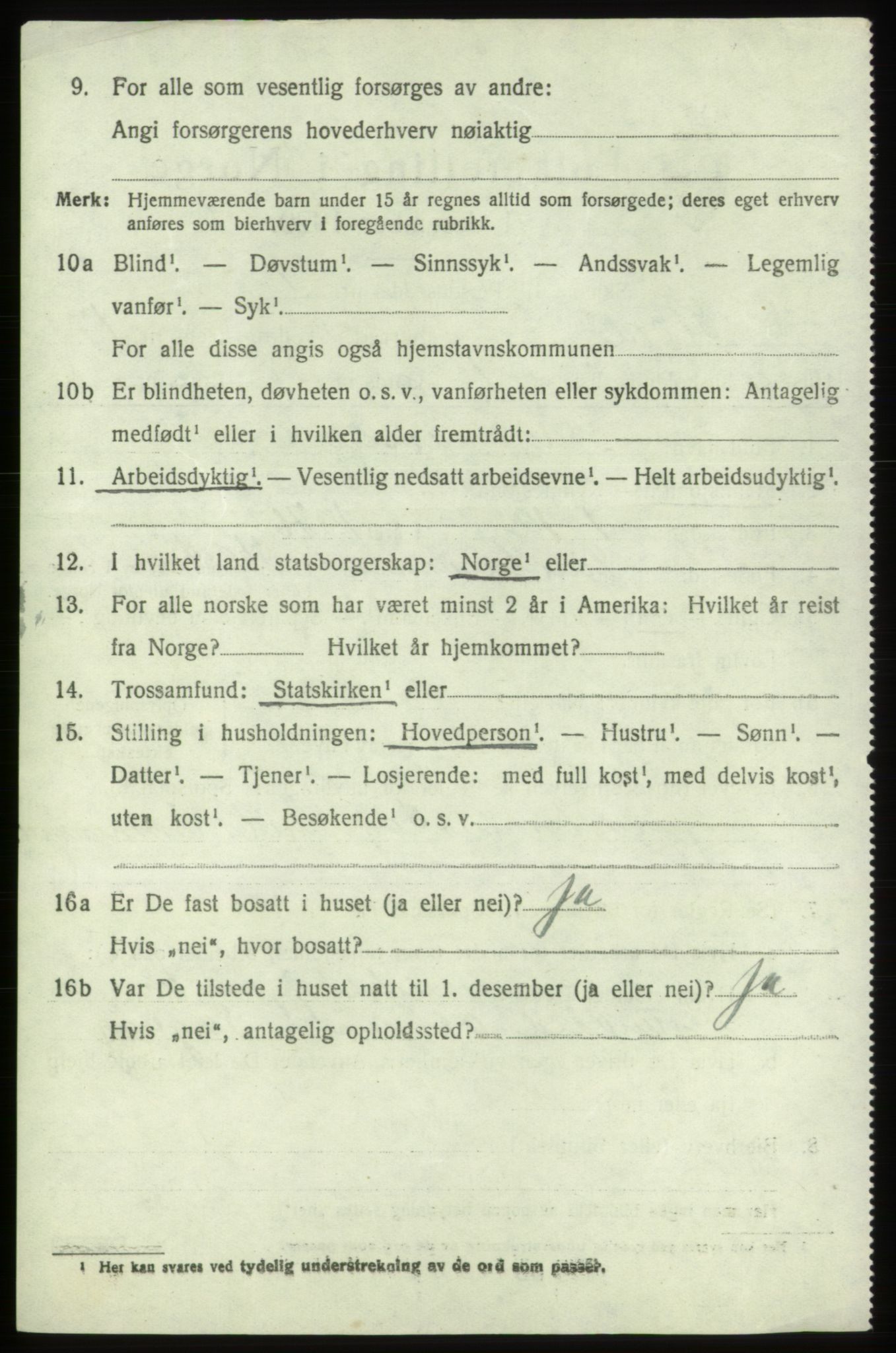 SAB, 1920 census for Stord, 1920, p. 9414