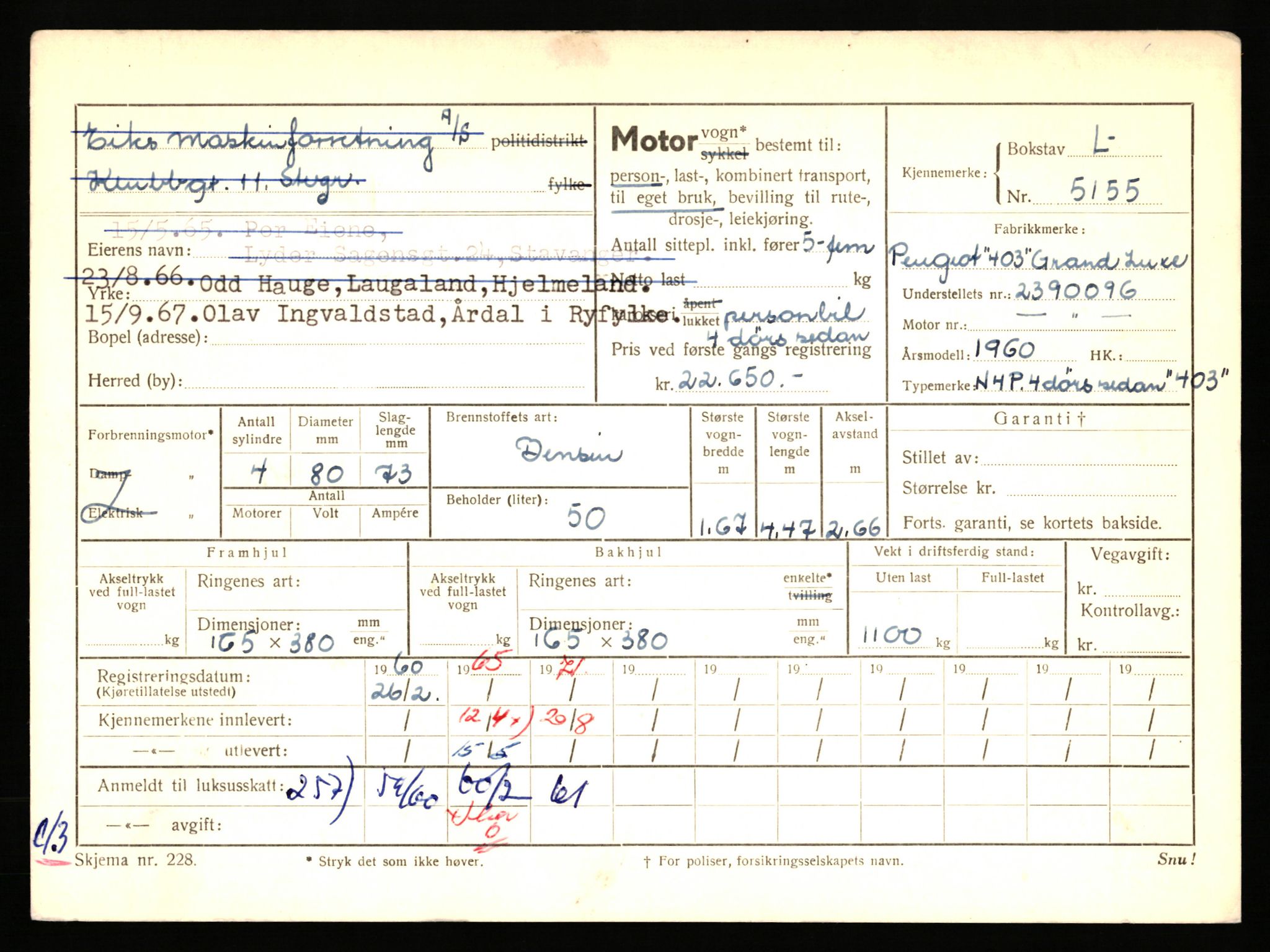 Stavanger trafikkstasjon, AV/SAST-A-101942/0/F/L0014: L-5080 - L-5499, 1930-1971, p. 571