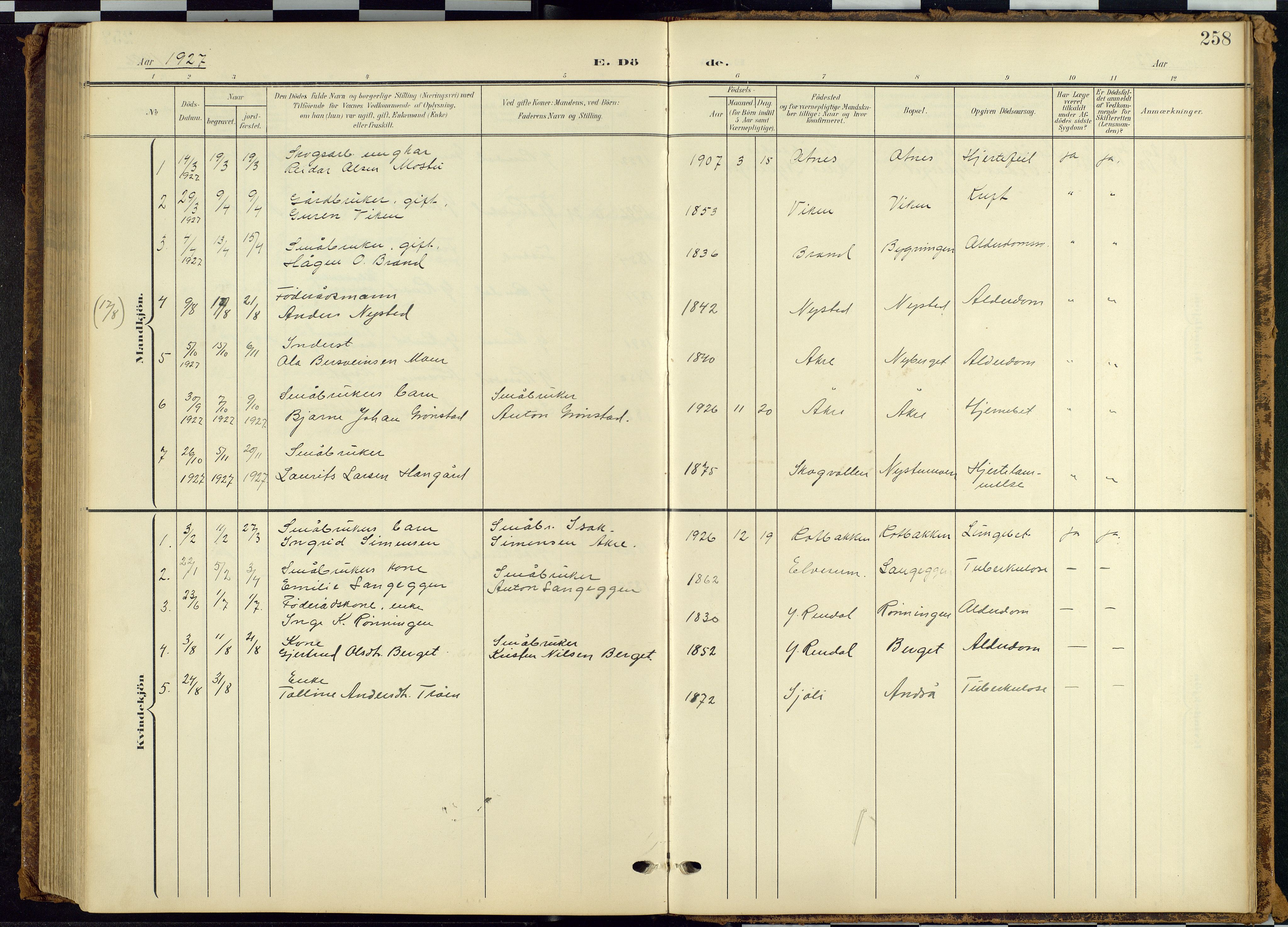 Rendalen prestekontor, AV/SAH-PREST-054/H/Ha/Hab/L0010: Parish register (copy) no. 10, 1903-1940, p. 258