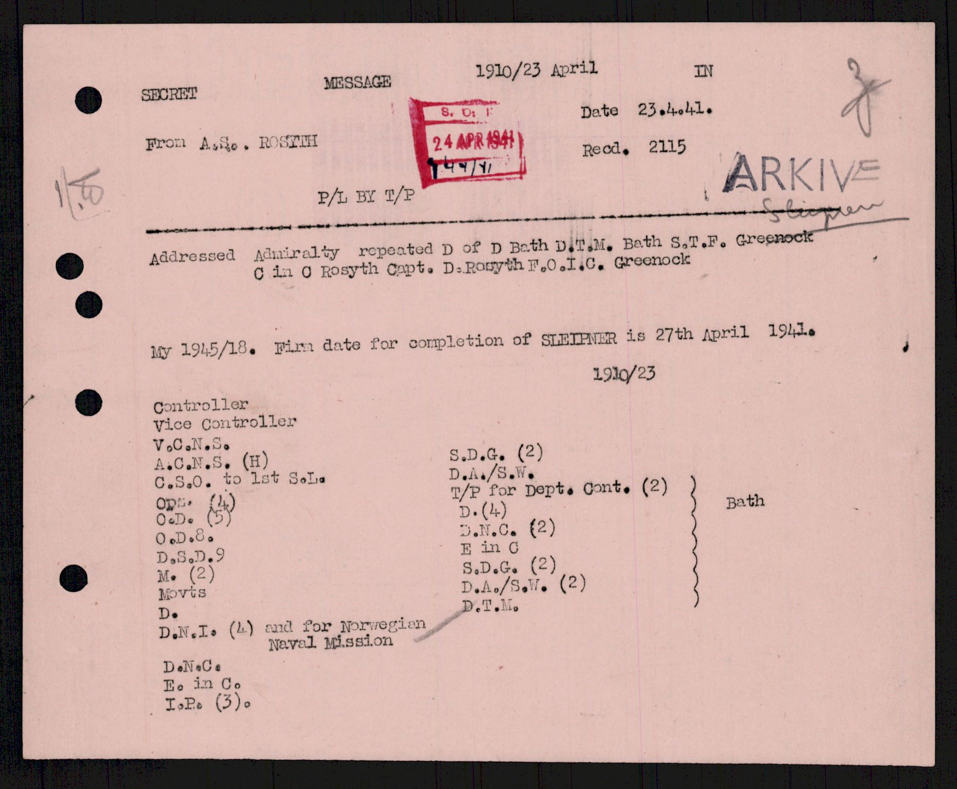 Forsvaret, Sjøforsvarets overkommando, AV/RA-RAFA-2035/D/Dc/L0193: --, 1940-1951, p. 667