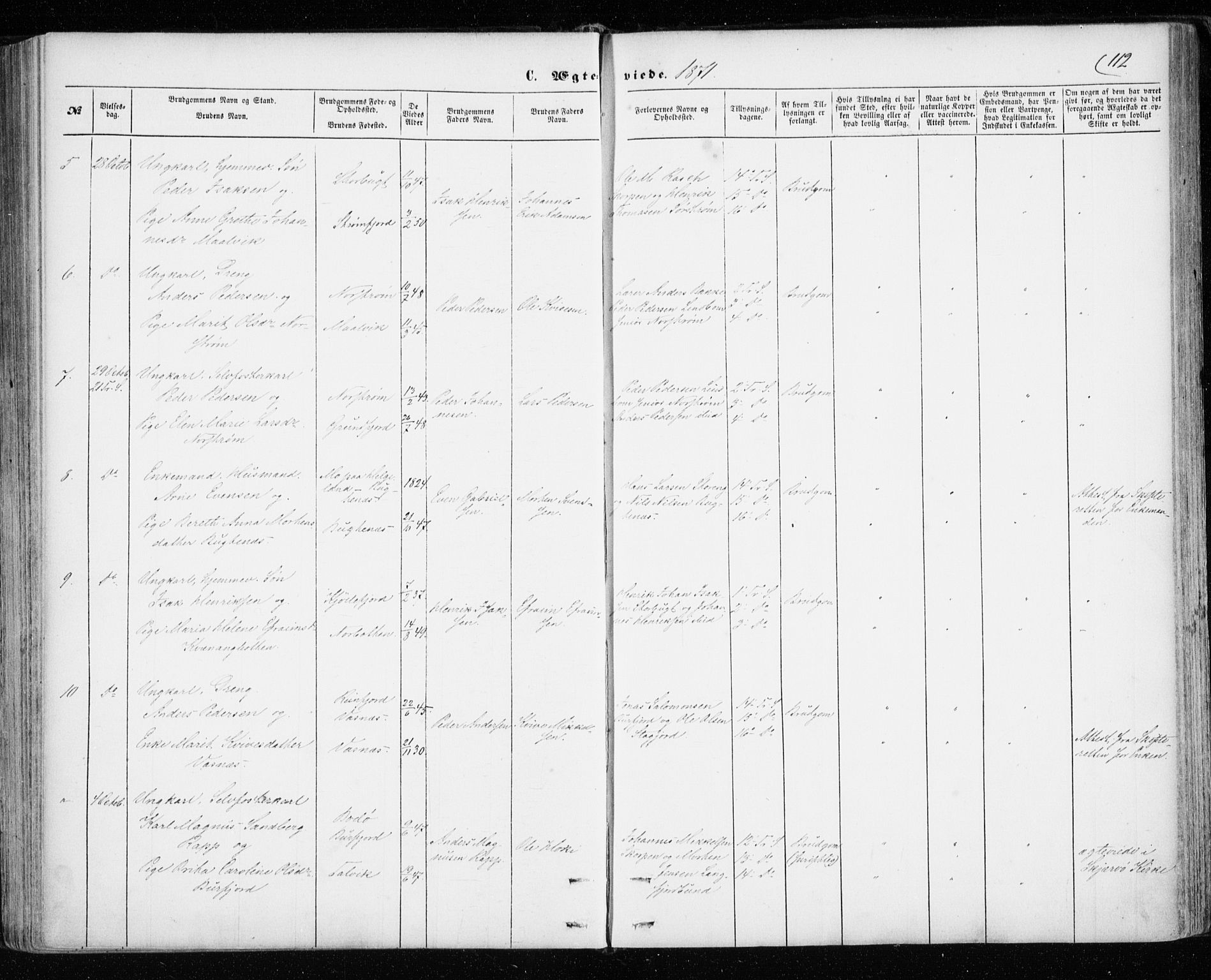 Skjervøy sokneprestkontor, SATØ/S-1300/H/Ha/Haa/L0011kirke: Parish register (official) no. 11, 1861-1877, p. 112