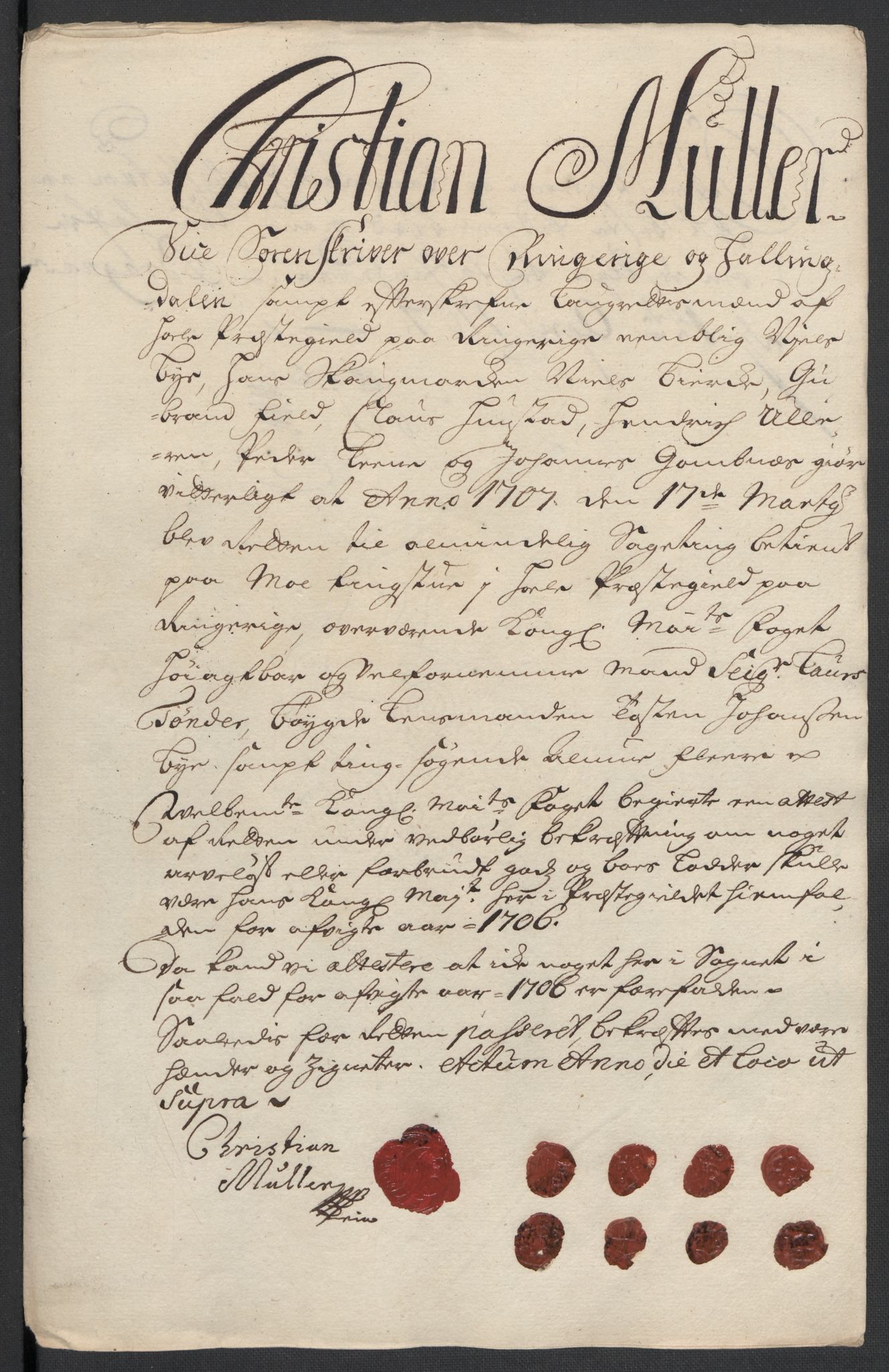 Rentekammeret inntil 1814, Reviderte regnskaper, Fogderegnskap, AV/RA-EA-4092/R22/L1465: Fogderegnskap Ringerike, Hallingdal og Buskerud, 1706, p. 182