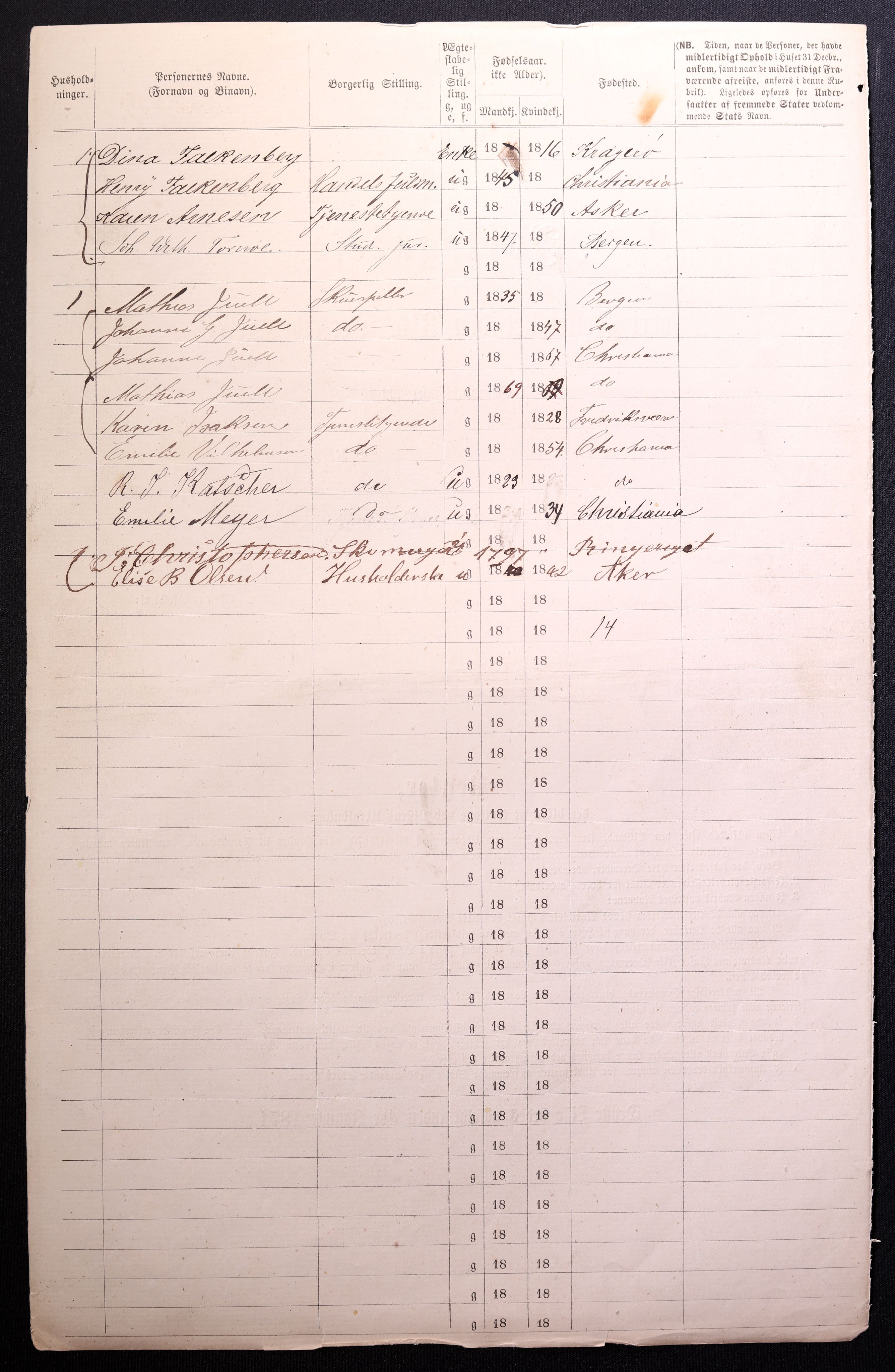 RA, 1870 census for 0301 Kristiania, 1870, p. 4323