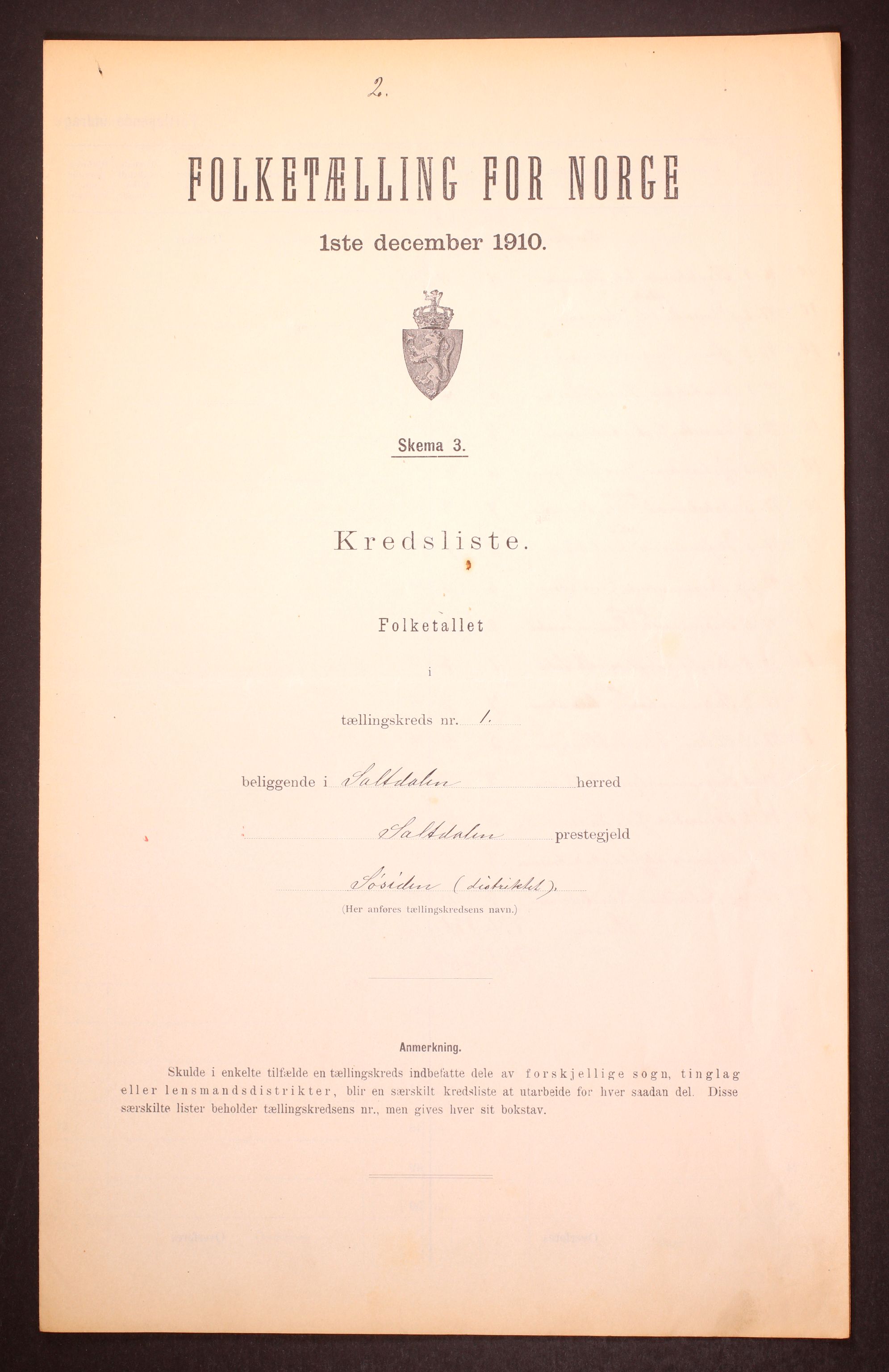 RA, 1910 census for Saltdal, 1910, p. 8