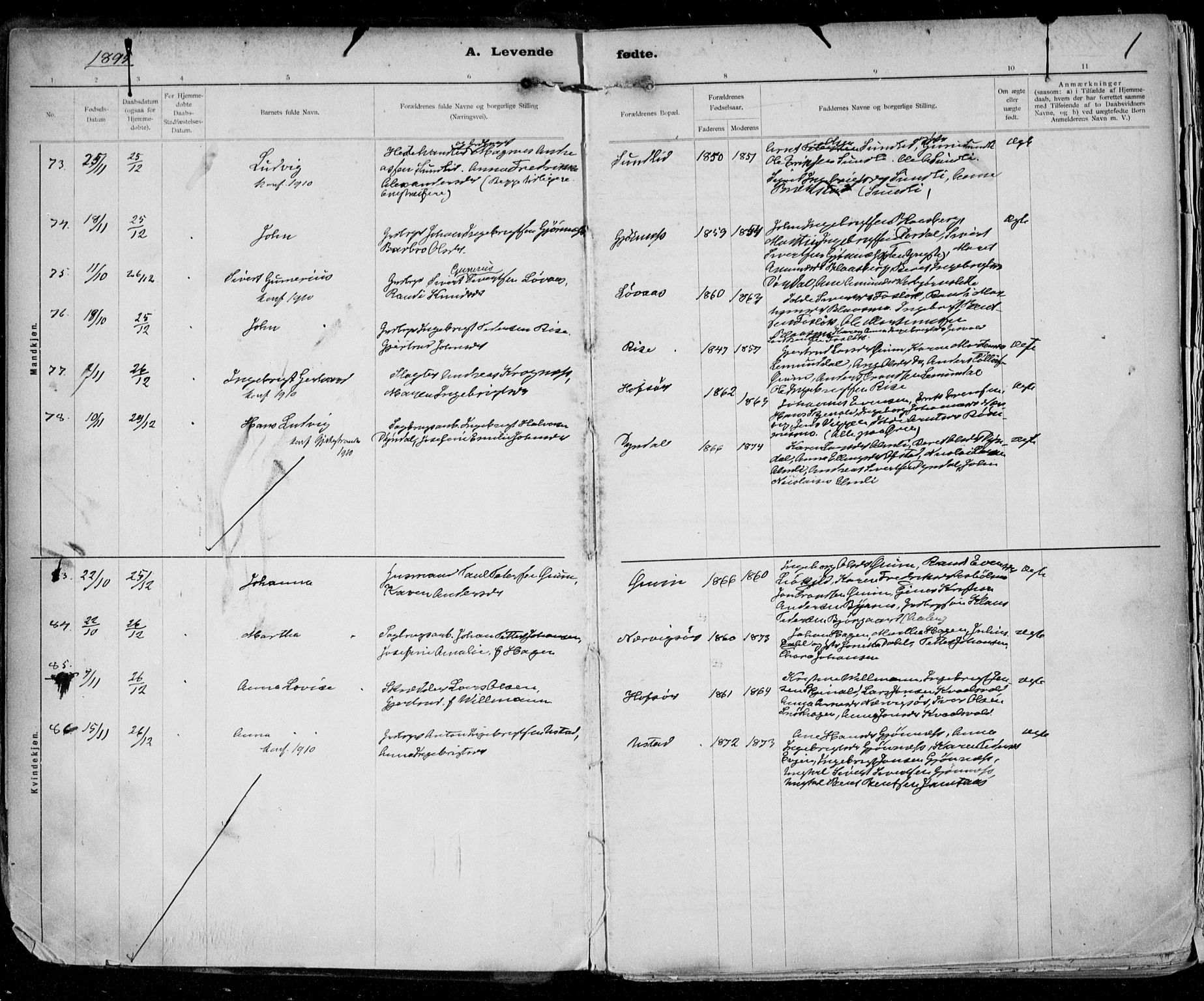 Ministerialprotokoller, klokkerbøker og fødselsregistre - Sør-Trøndelag, SAT/A-1456/668/L0811: Parish register (official) no. 668A11, 1894-1913, p. 1