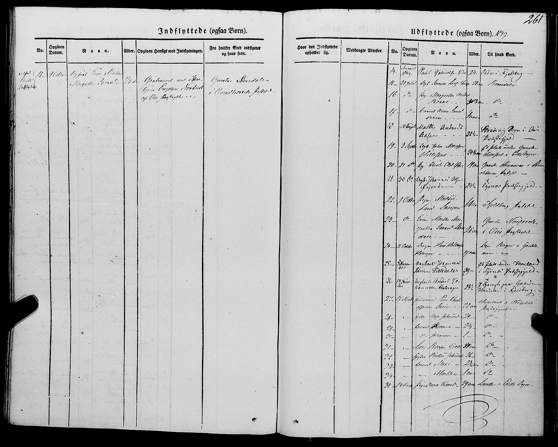 Kvinnherad sokneprestembete, AV/SAB-A-76401/H/Haa: Parish register (official) no. A 7, 1843-1853, p. 261