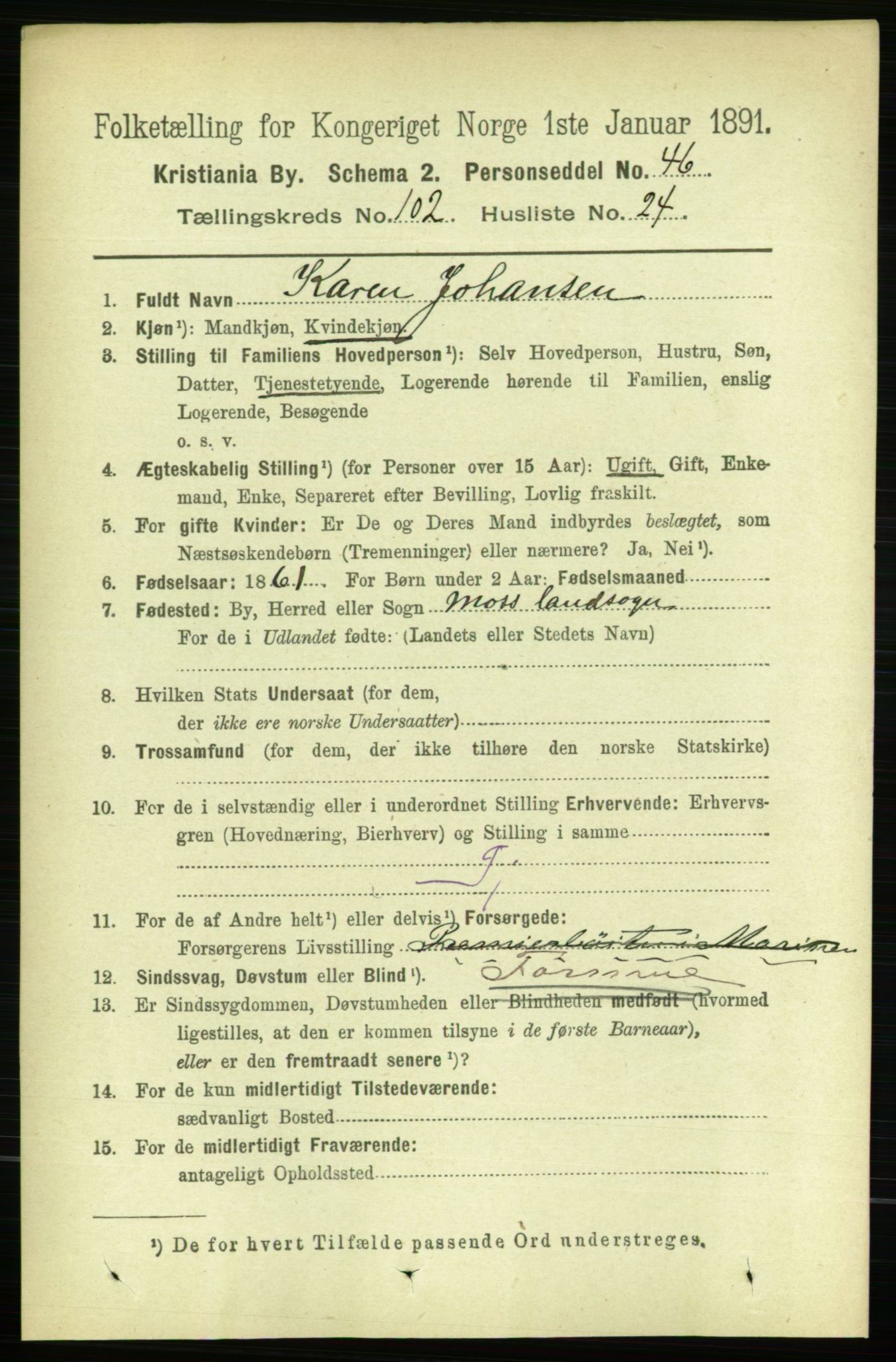 RA, 1891 census for 0301 Kristiania, 1891, p. 51059