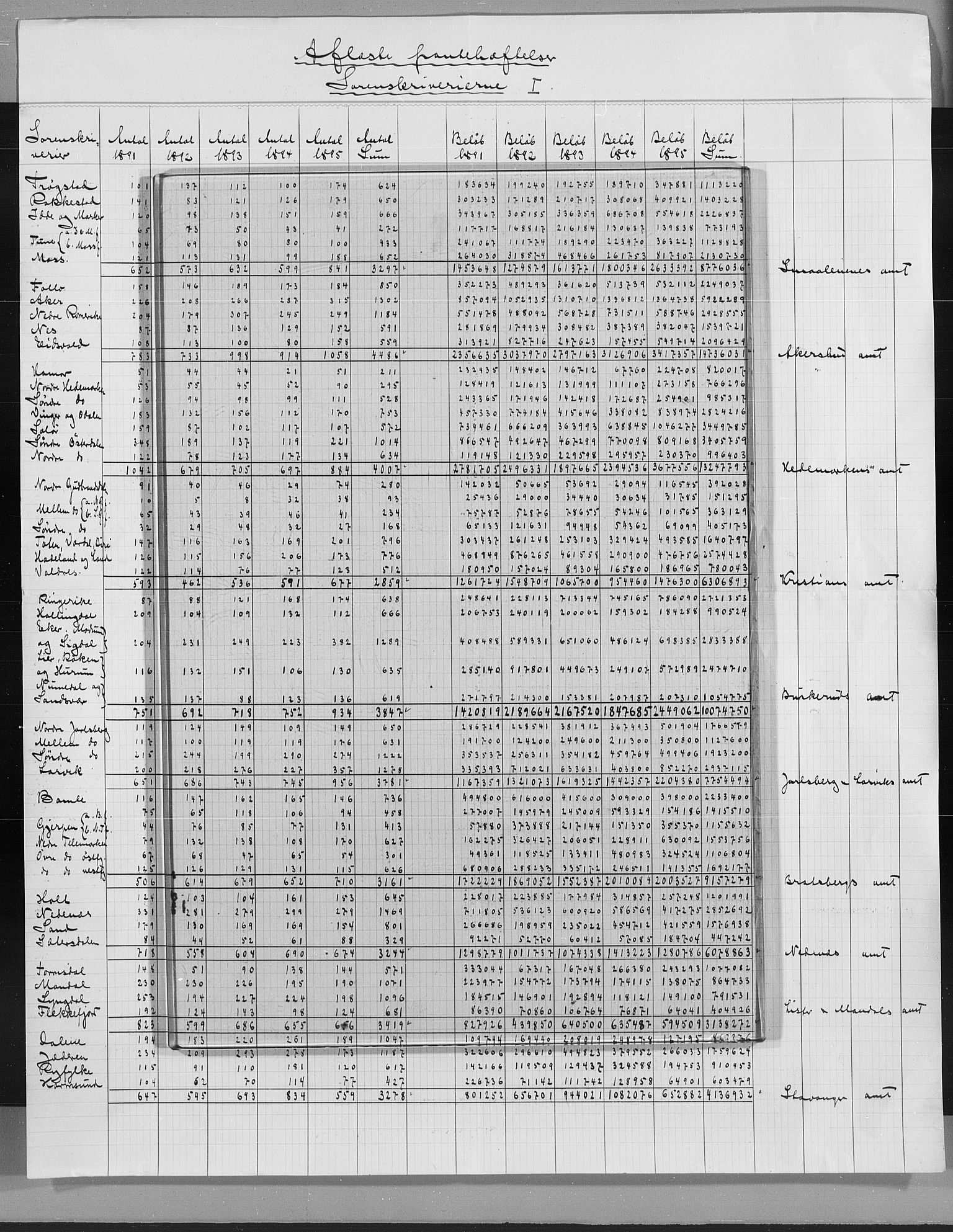 Statistisk sentralbyrå, Næringsøkonomiske emner, Generelt - Amtmennenes femårsberetninger, RA/S-2233/F/Fa/L0087: --, 1891-1895, p. 413