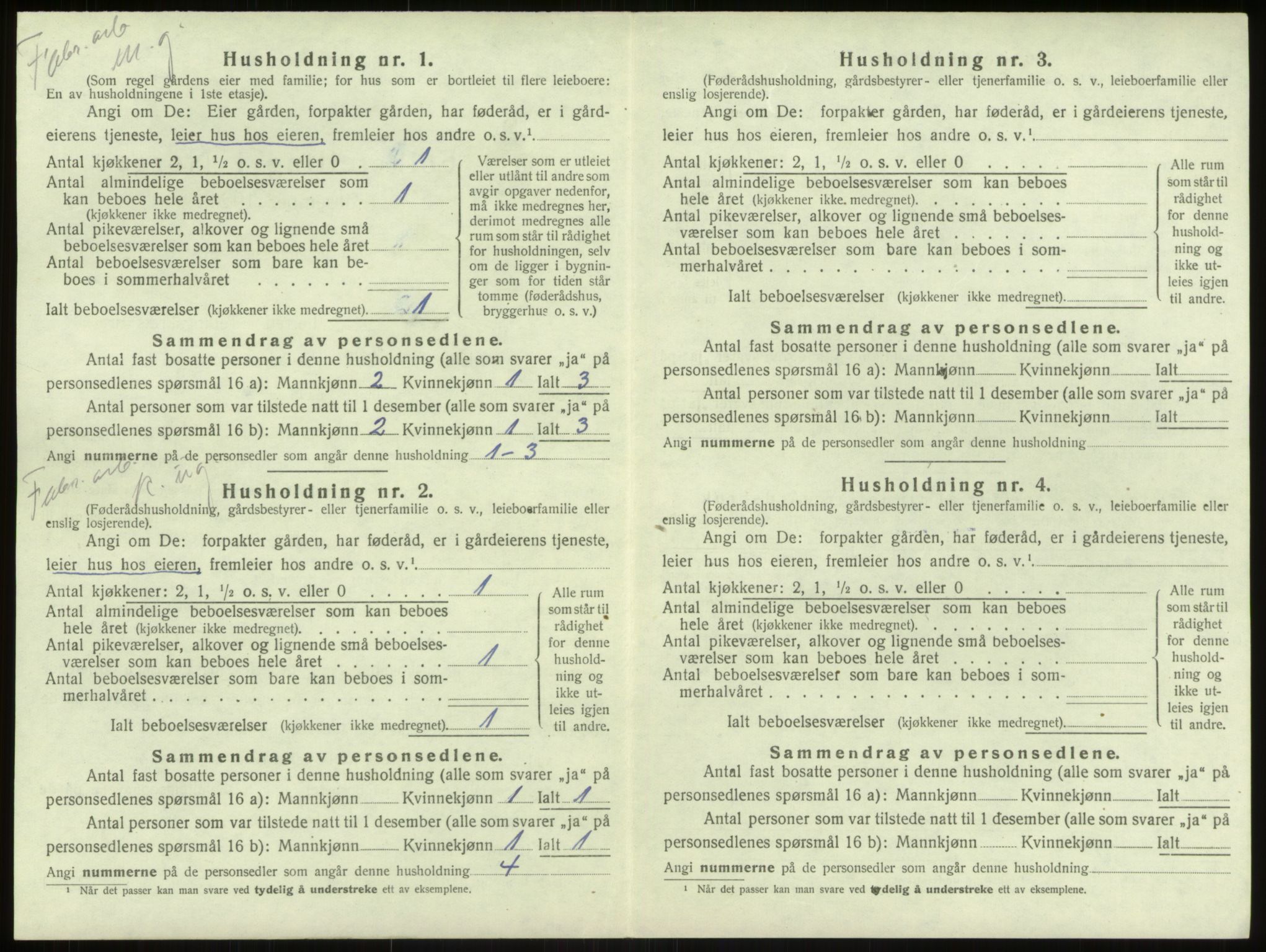 SAB, 1920 census for Haus, 1920, p. 1616