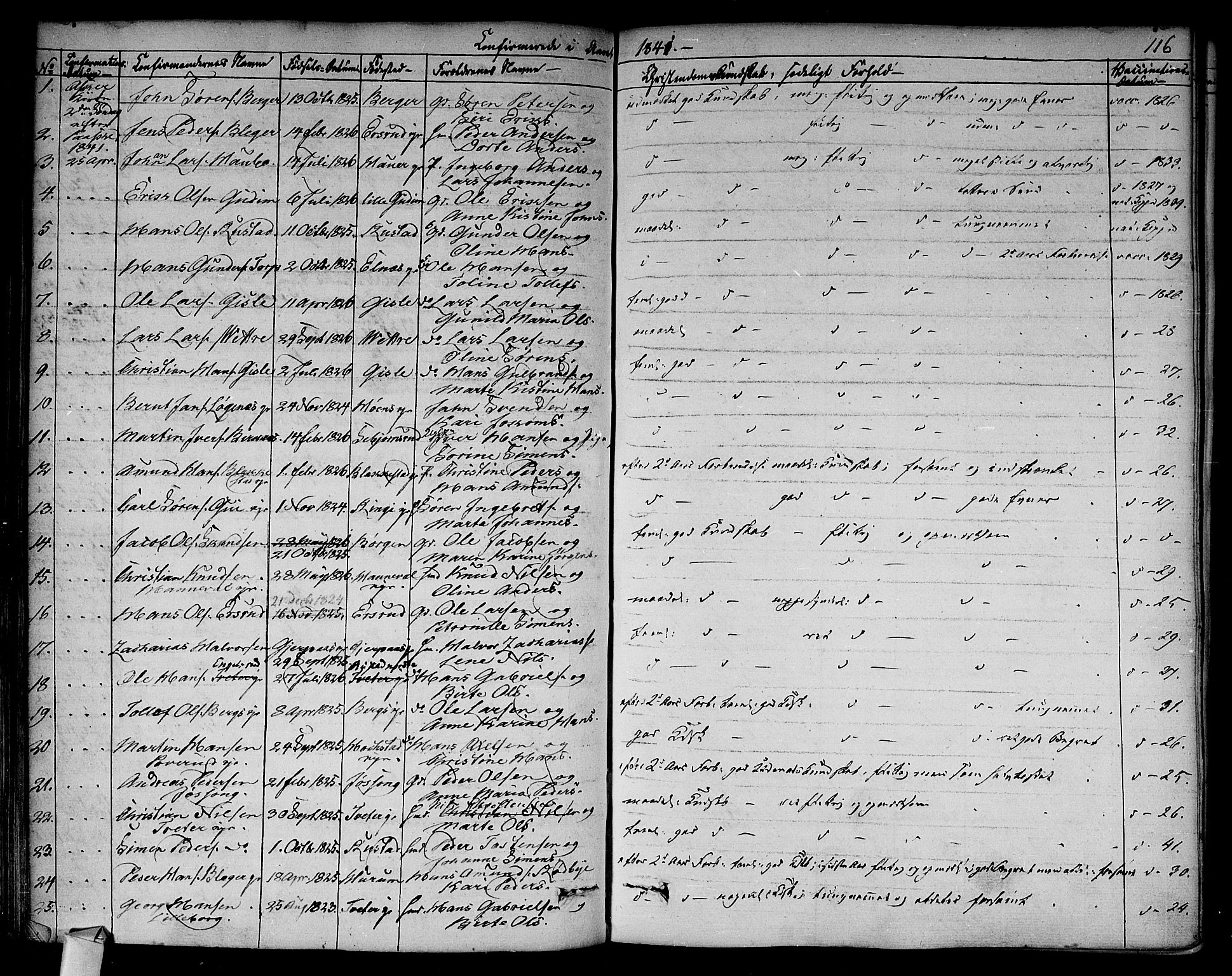 Asker prestekontor Kirkebøker, AV/SAO-A-10256a/F/Fa/L0009: Parish register (official) no. I 9, 1825-1878, p. 116