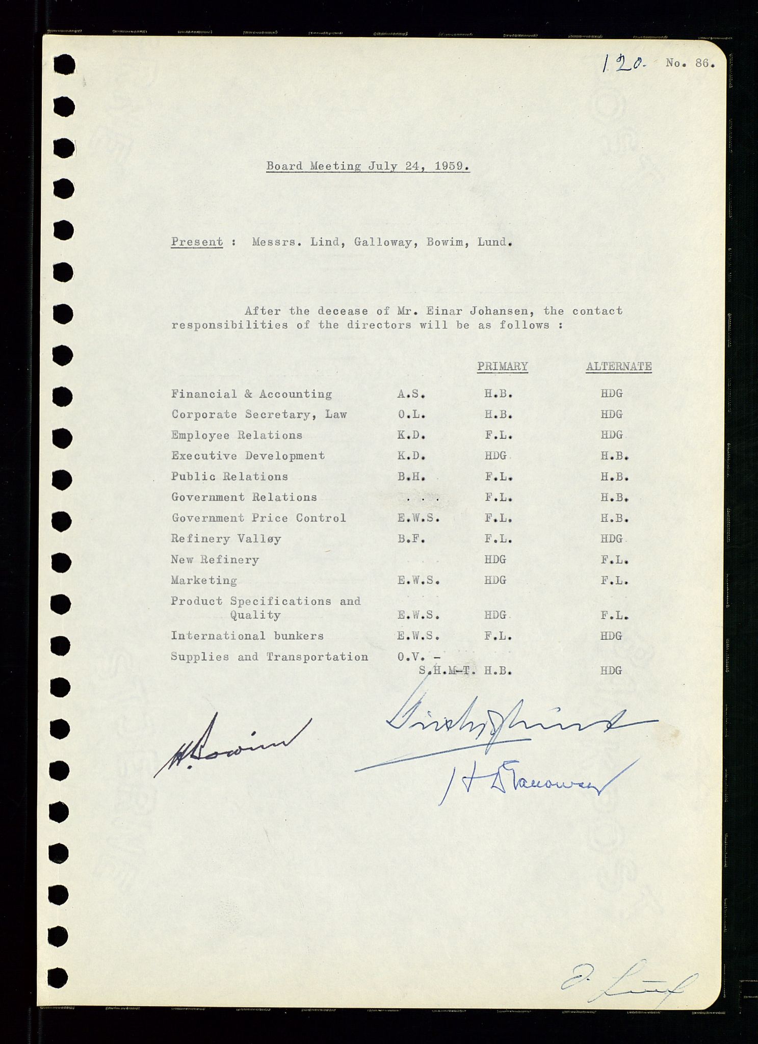 Pa 0982 - Esso Norge A/S, AV/SAST-A-100448/A/Aa/L0001/0001: Den administrerende direksjon Board minutes (styrereferater) / Den administrerende direksjon Board minutes (styrereferater), 1958-1959, p. 120