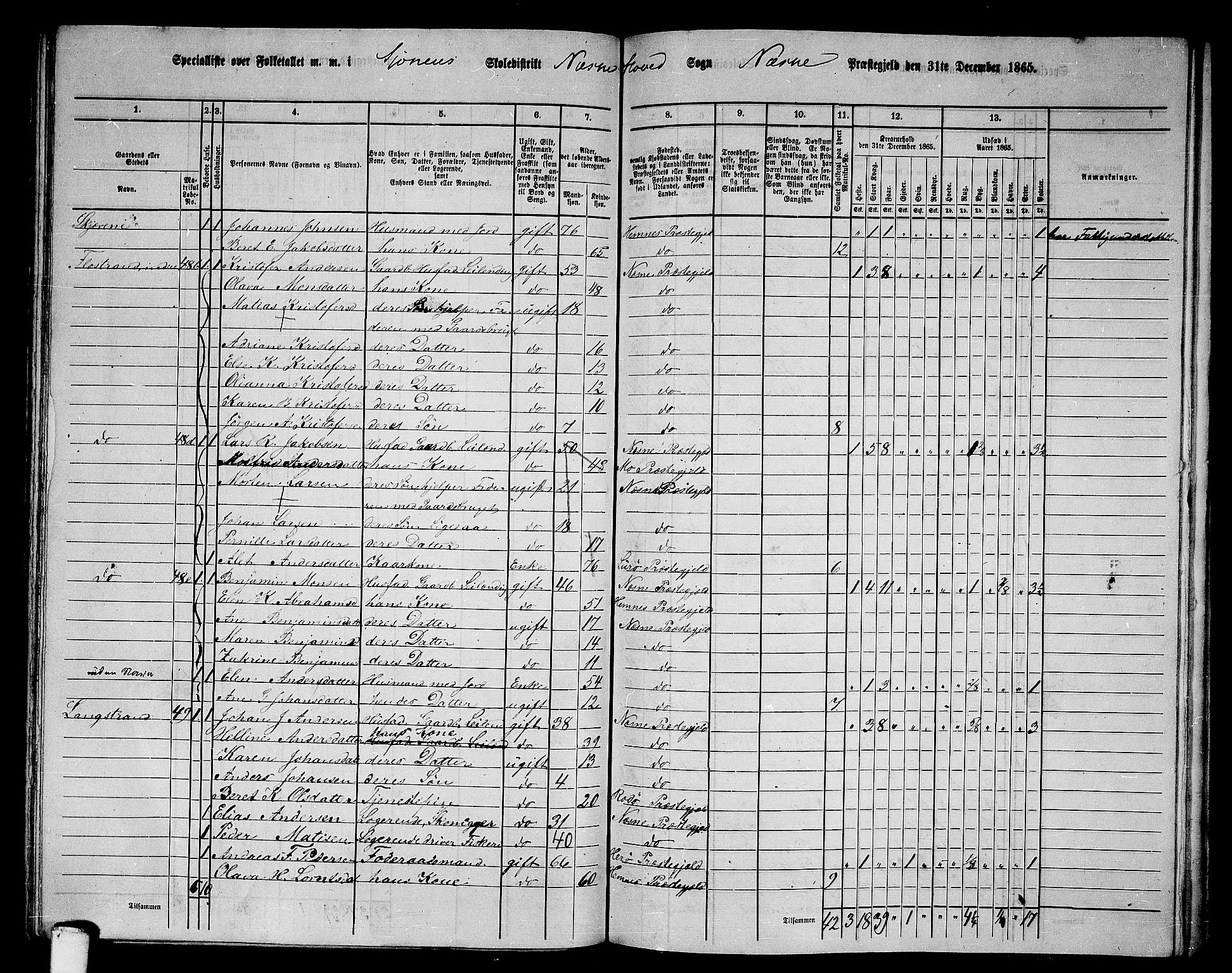 RA, 1865 census for Nesna, 1865, p. 104