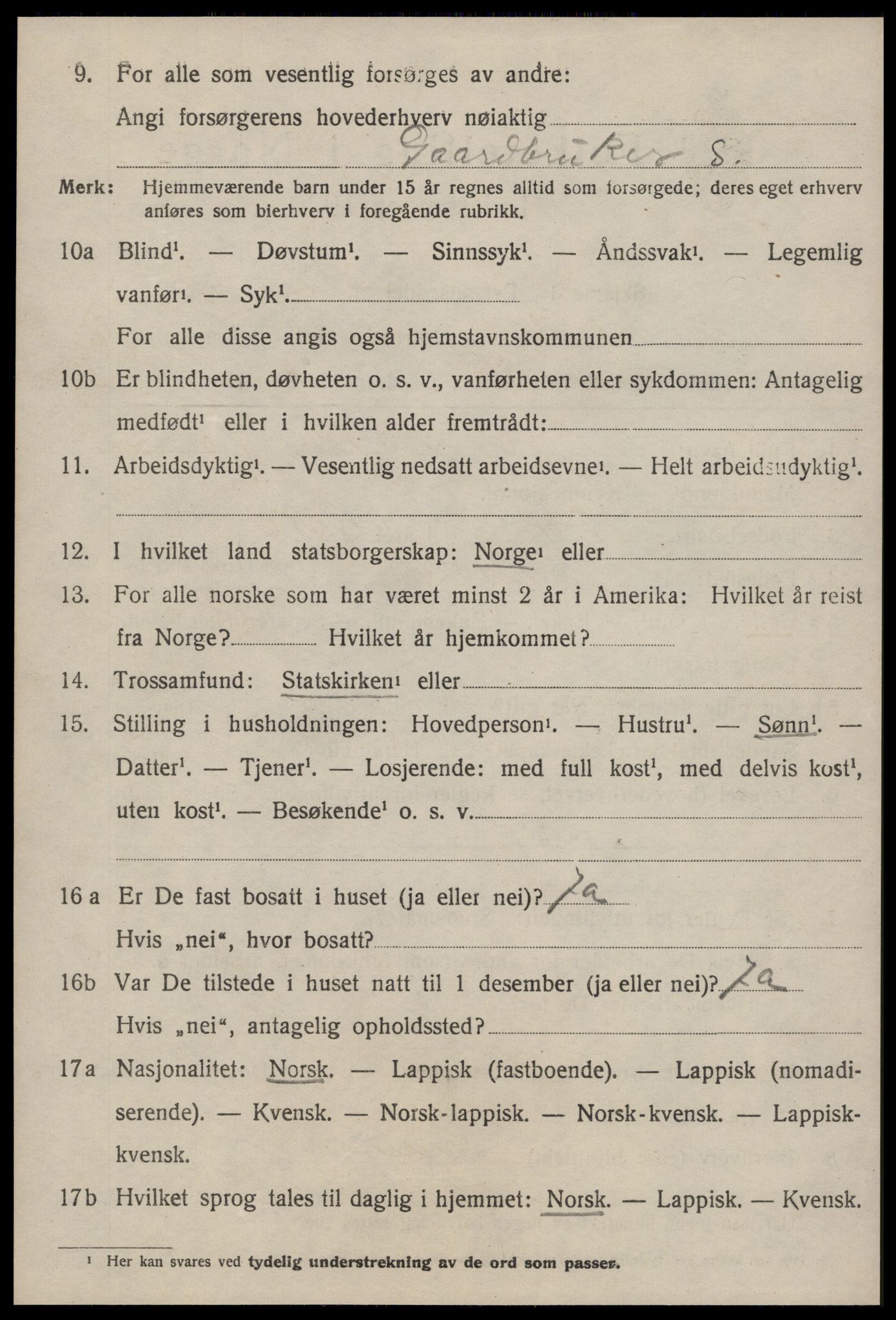 SAT, 1920 census for Malvik, 1920, p. 2575