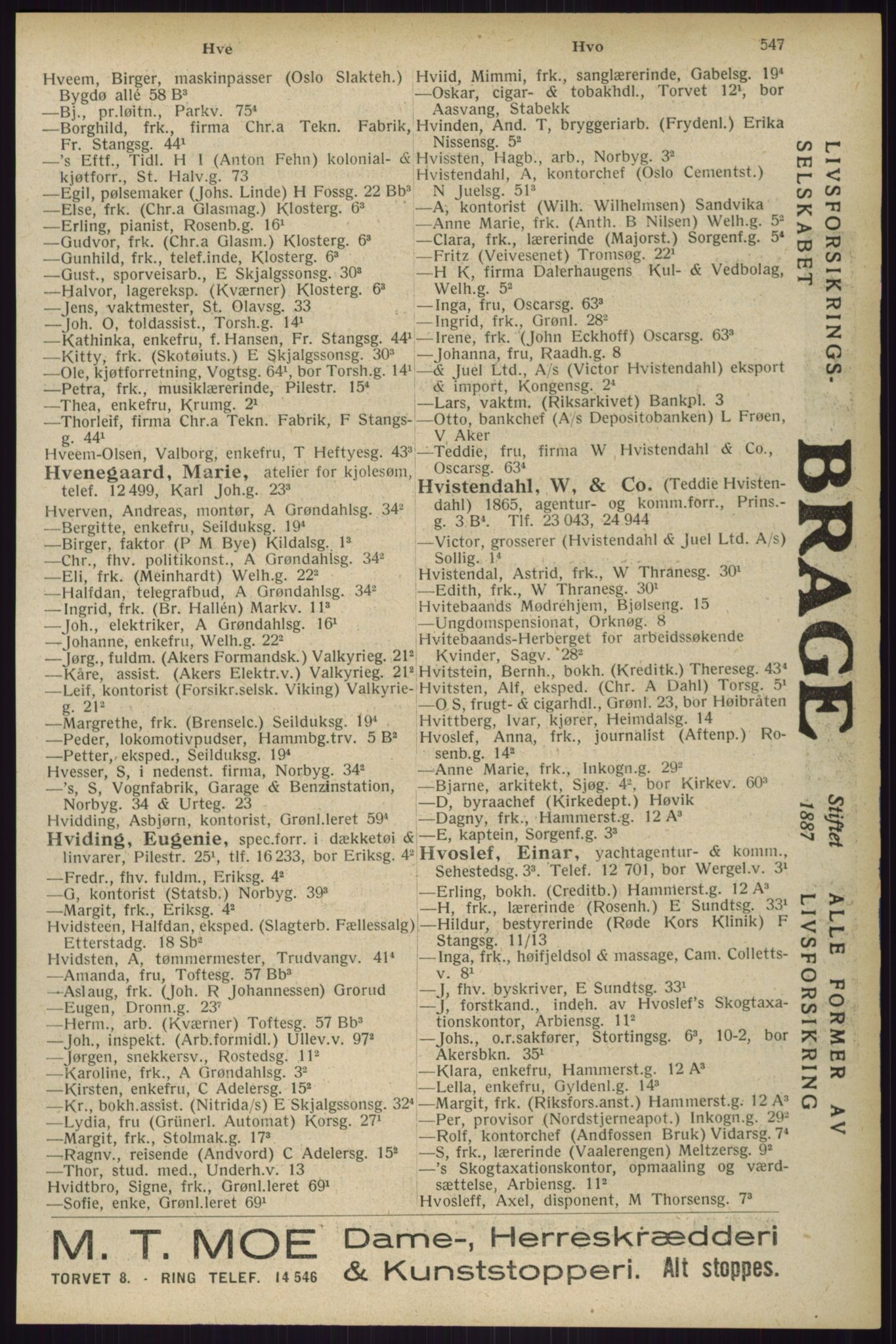 Kristiania/Oslo adressebok, PUBL/-, 1929, p. 547