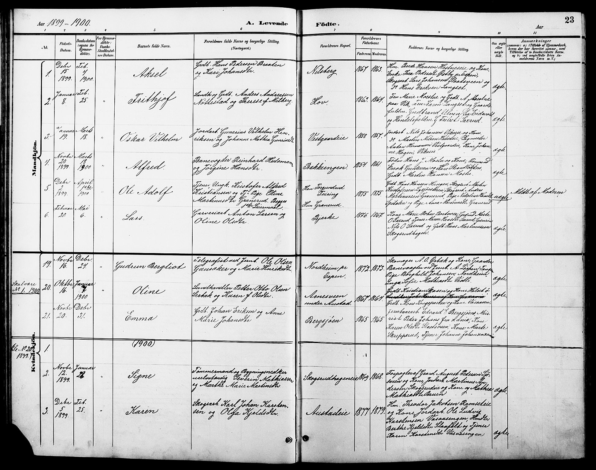 Stange prestekontor, AV/SAH-PREST-002/L/L0011: Parish register (copy) no. 11, 1895-1917, p. 23