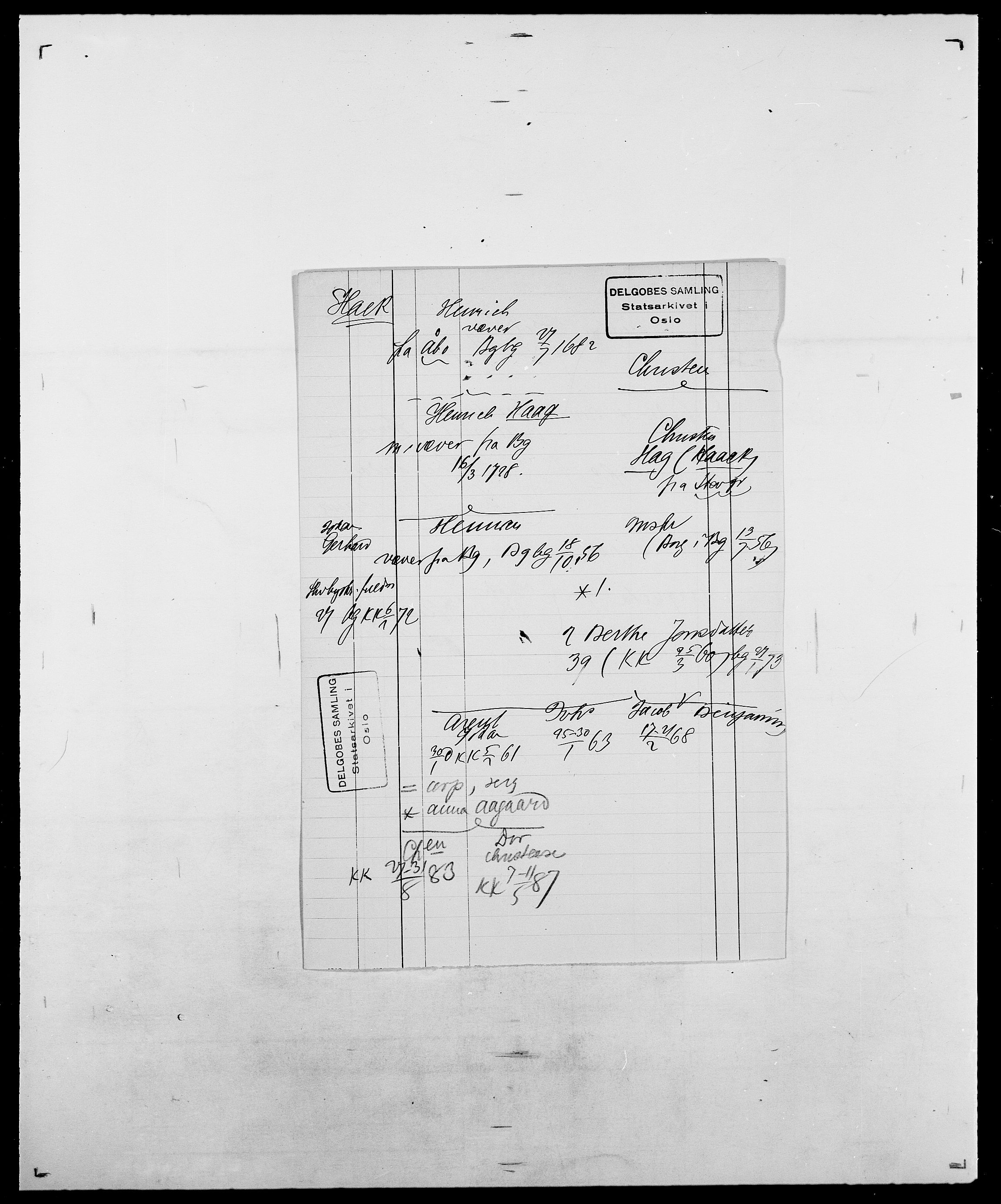 Delgobe, Charles Antoine - samling, AV/SAO-PAO-0038/D/Da/L0015: Grodtshilling - Halvorsæth, p. 646