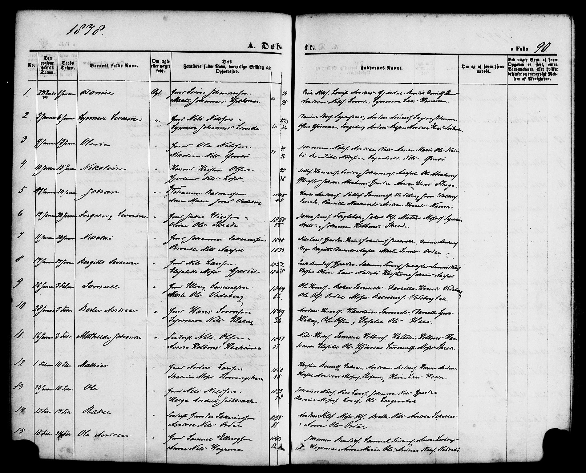 Jølster sokneprestembete, SAB/A-80701/H/Haa/Haaa/L0011: Parish register (official) no. A 11, 1866-1881, p. 90