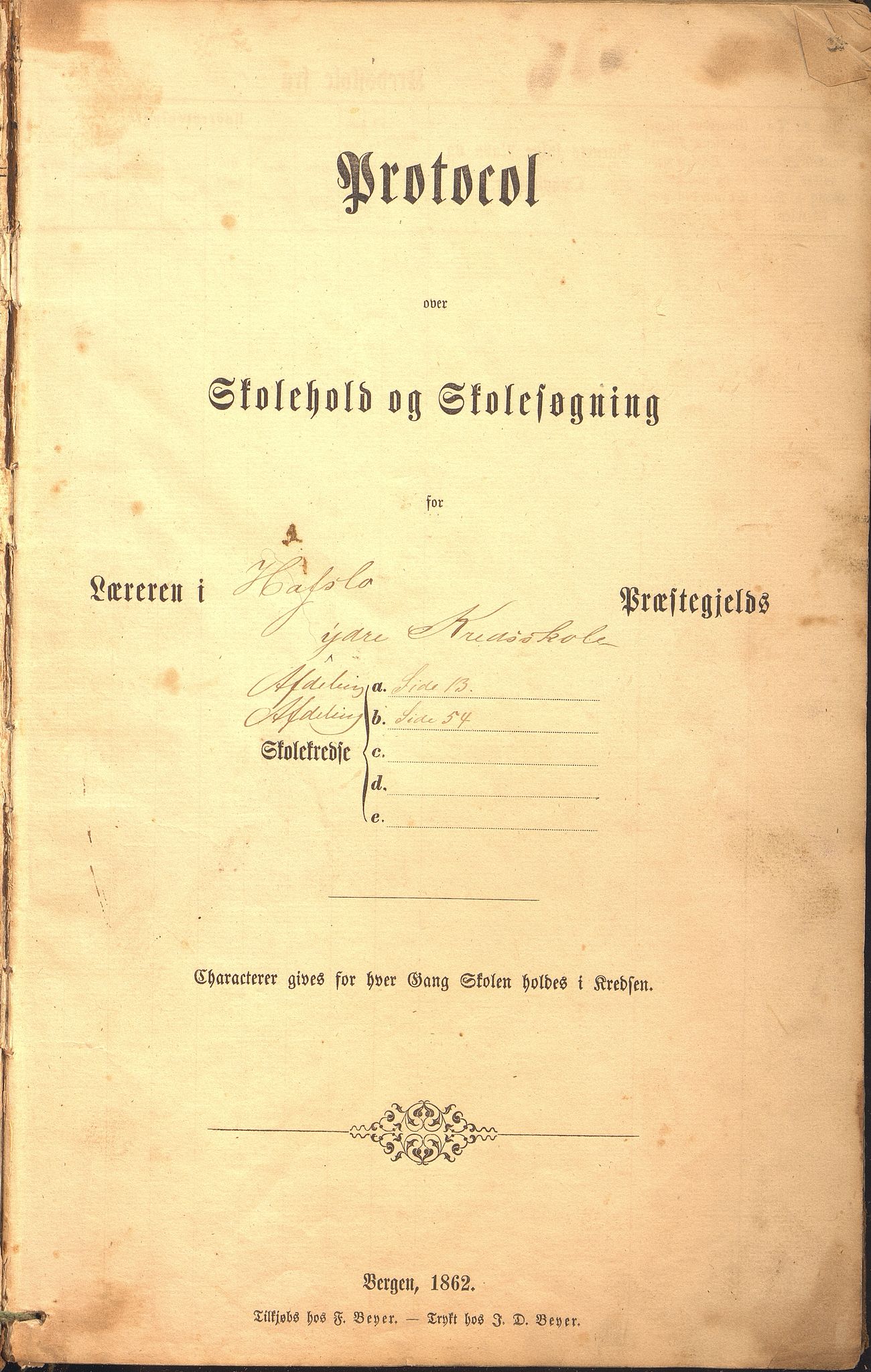 Hafslo kommune. Hafslo skule, VLFK/K-14250.520/542/L0002: skuleprotokoll for Hafslo skule, 1864-1883, p. 3