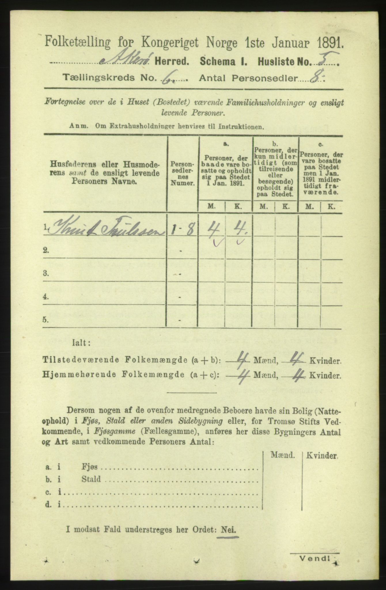 RA, 1891 census for 1545 Aukra, 1891, p. 2497