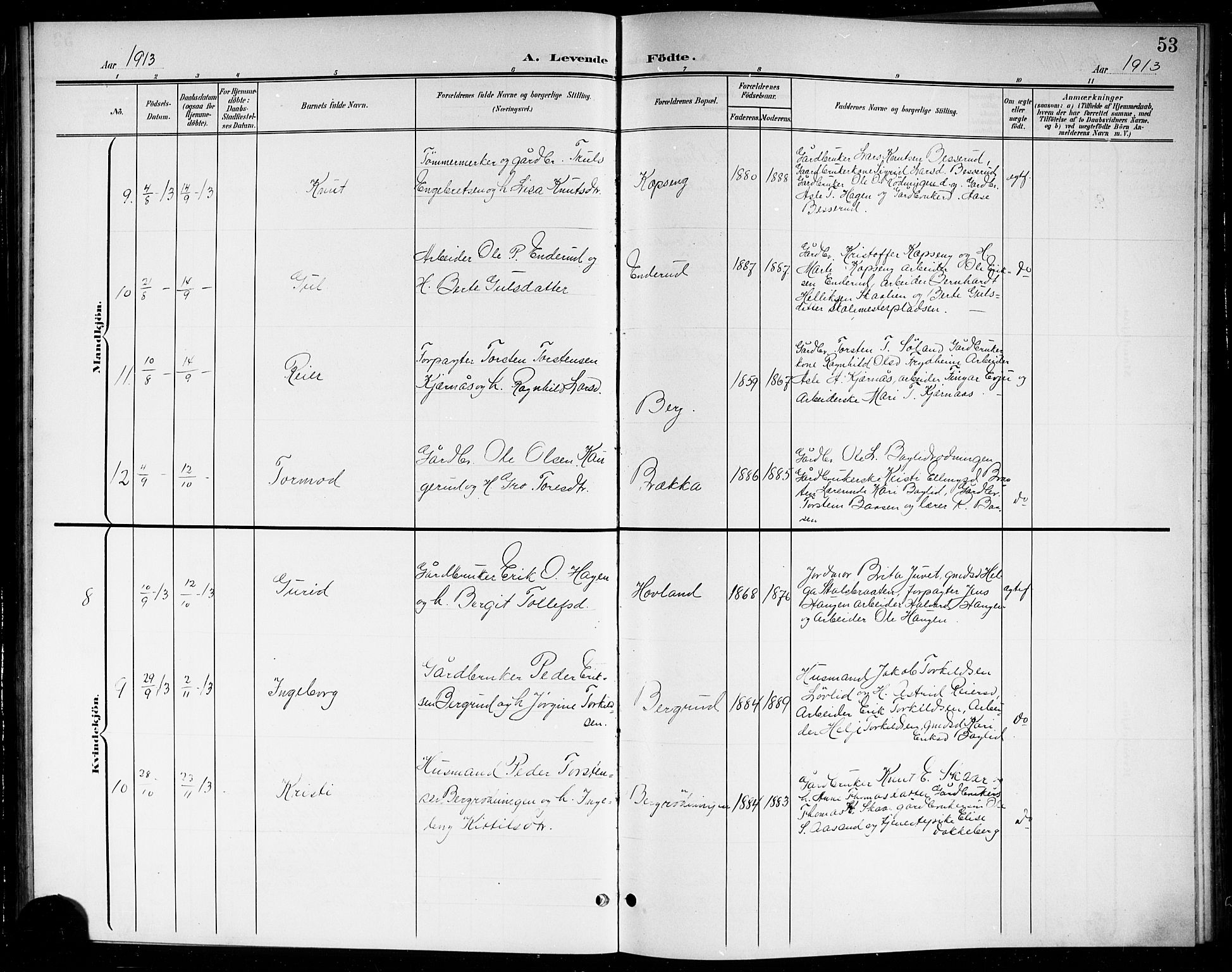 Sigdal kirkebøker, SAKO/A-245/G/Gb/L0003: Parish register (copy) no. II 3, 1901-1916, p. 53