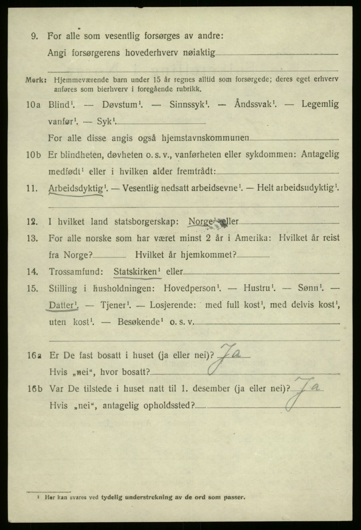 SAB, 1920 census for Kinn, 1920, p. 2824