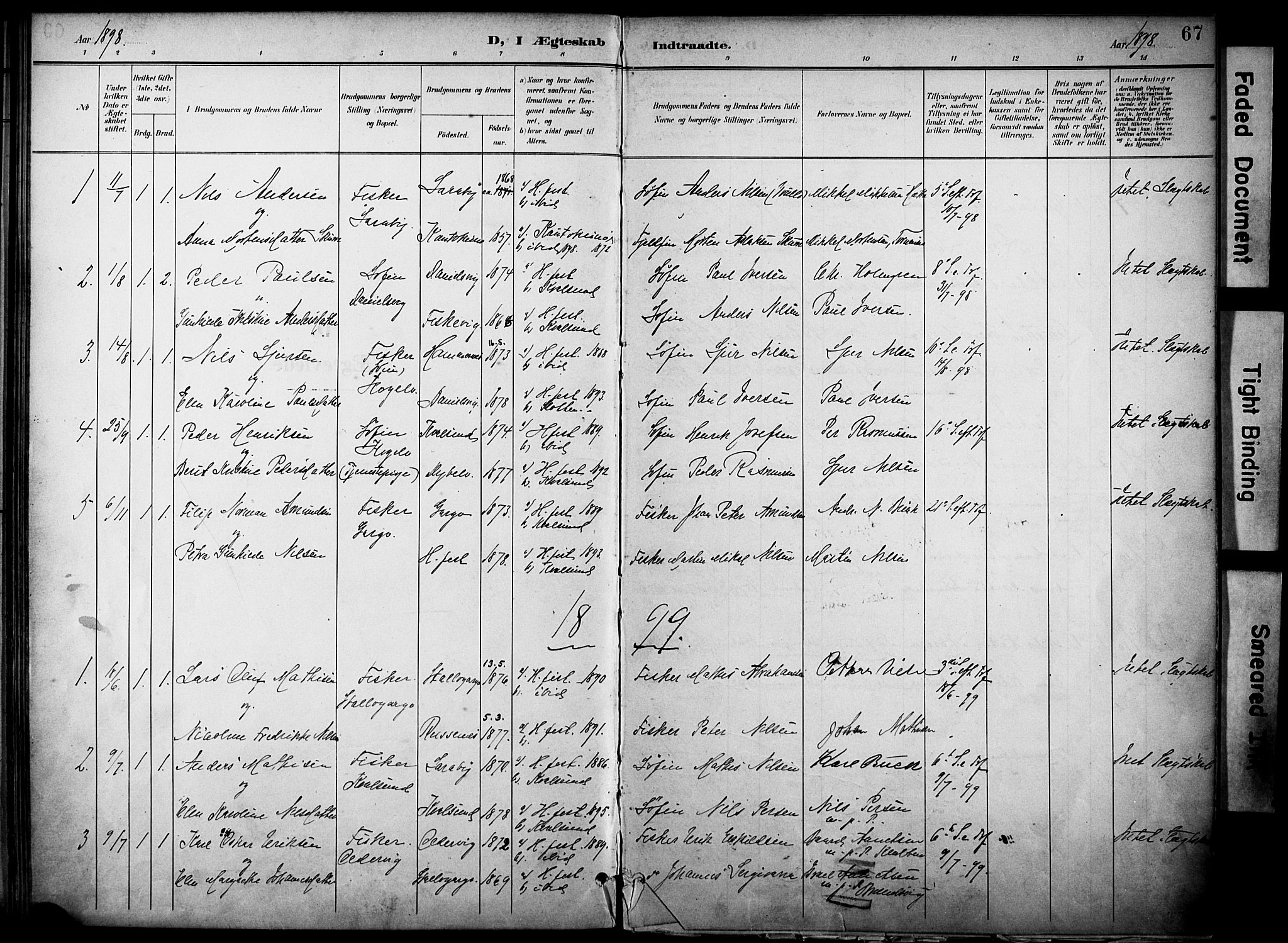 Hammerfest sokneprestkontor, SATØ/S-1347/H/Ha/L0012.kirke: Parish register (official) no. 12, 1898-1908, p. 67