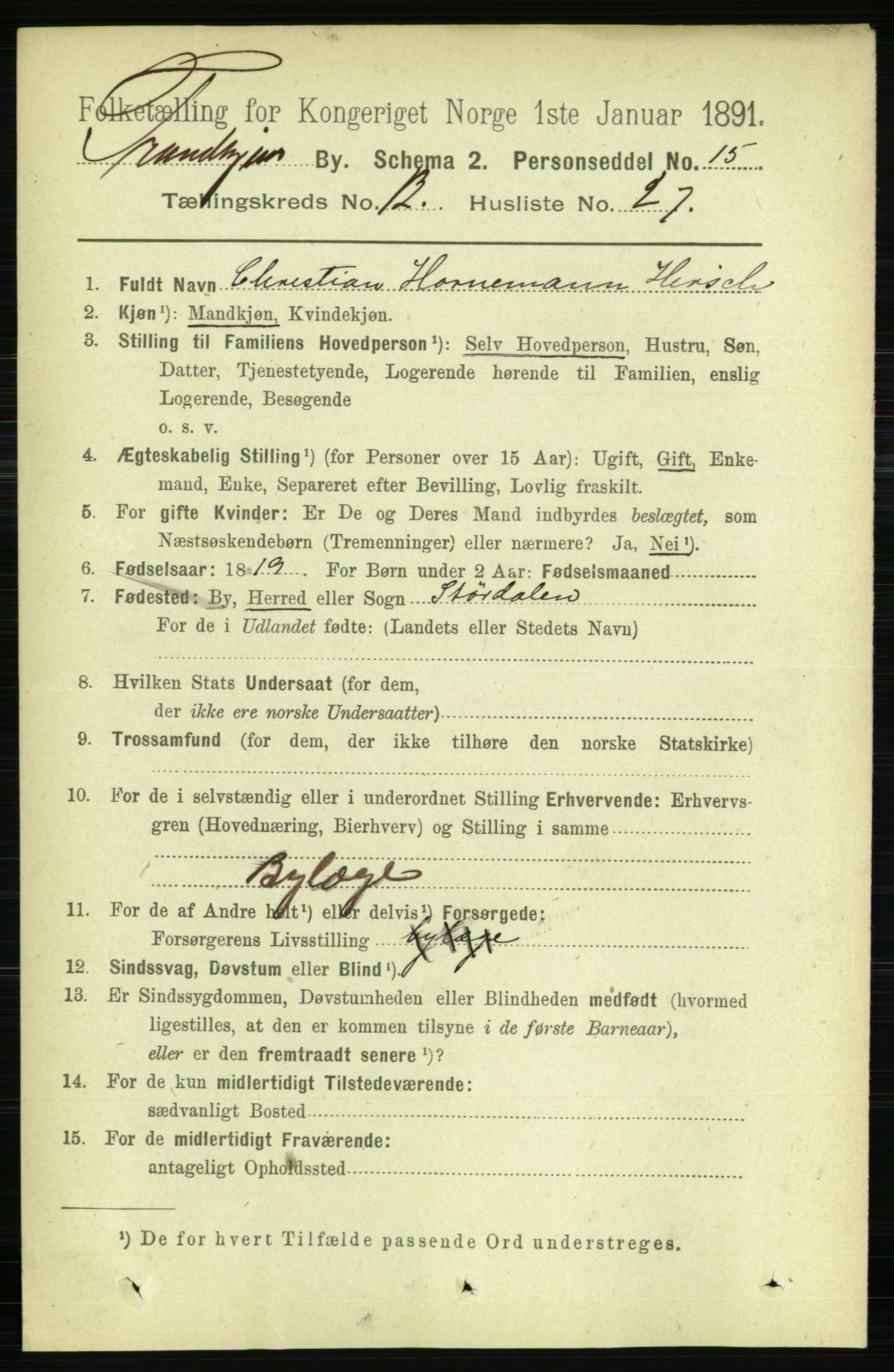 RA, 1891 census for 1601 Trondheim, 1891, p. 9921