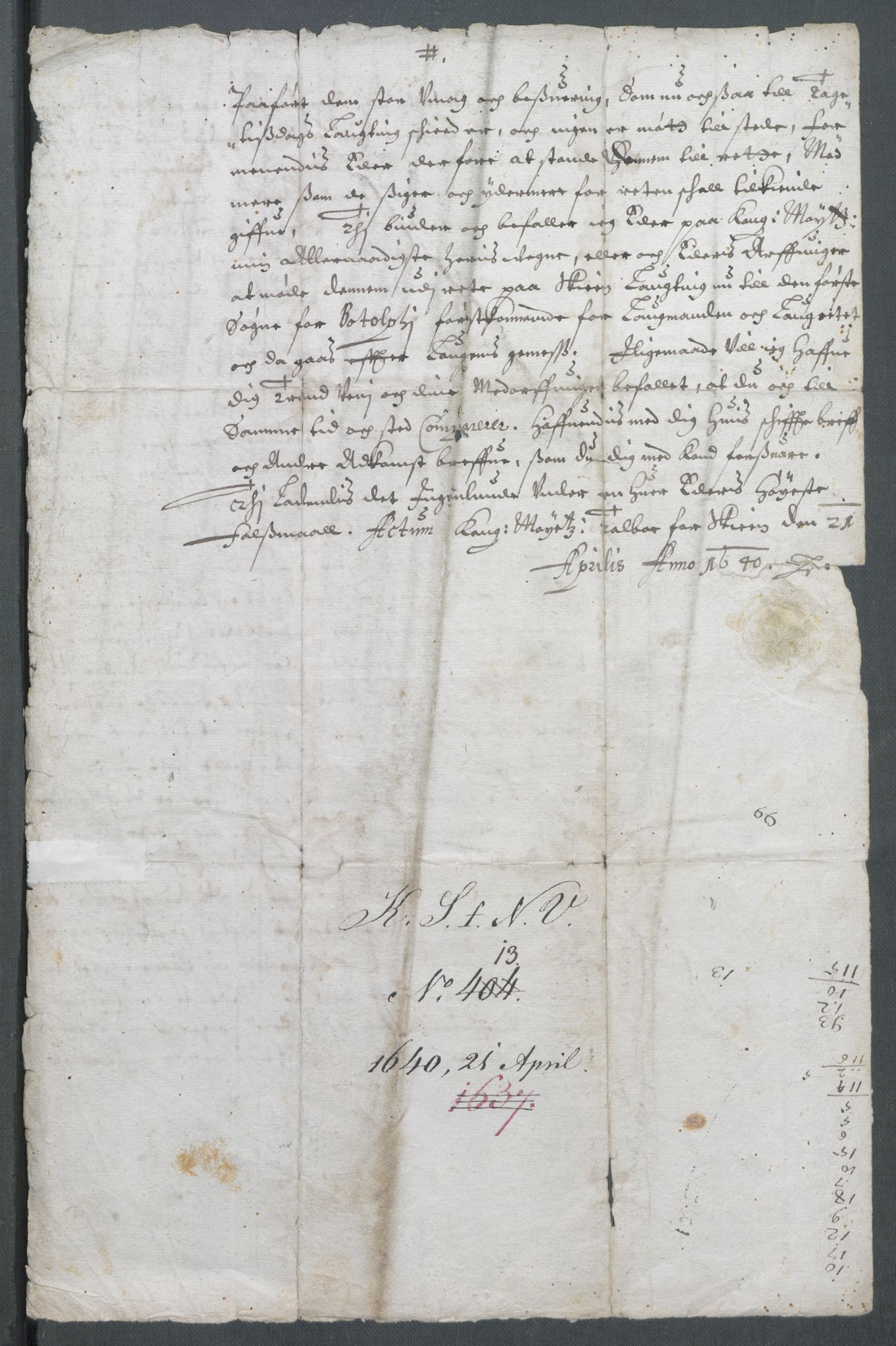 Riksarkivets diplomsamling, RA/EA-5965/F02/L0153: Dokumenter, 1640, p. 29