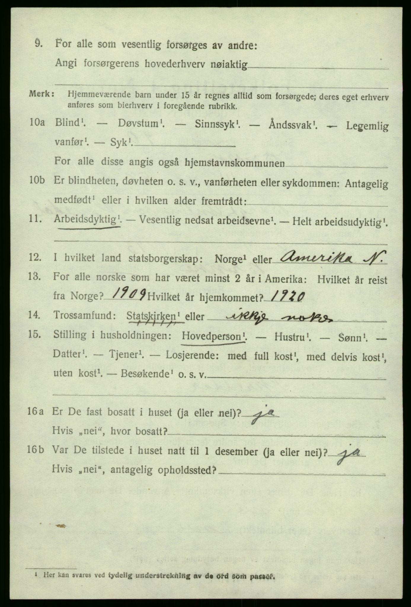 SAB, 1920 census for Brekke, 1920, p. 1475